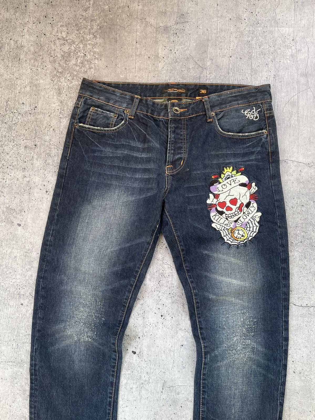 Ed Hardy × Japanese Brand × Vintage Vintage Ed Hardy Jeans Big logo Y2K Size US 36 / EU 52 - 7 Thumbnail