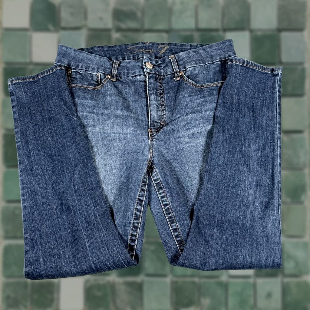 Vintage VINTAGE? No. Seven7 Jeans Womens 14 Blue Stretch Denim Skinny Mid Rise Avalon Classic Size 36" / US 14 / IT 50 - 1 Thumbnail