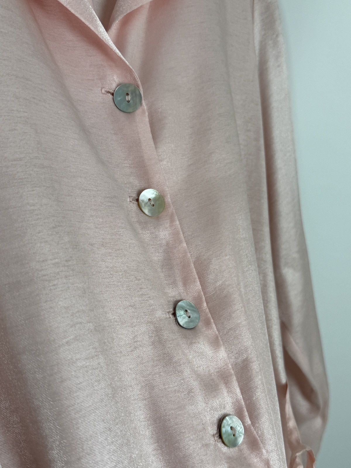 Sandro 1990’s Vintage Sandro Paris Baby Pink Button Sleep Dress 40 Size M / US 6-8 / IT 42-44 - 6 Thumbnail
