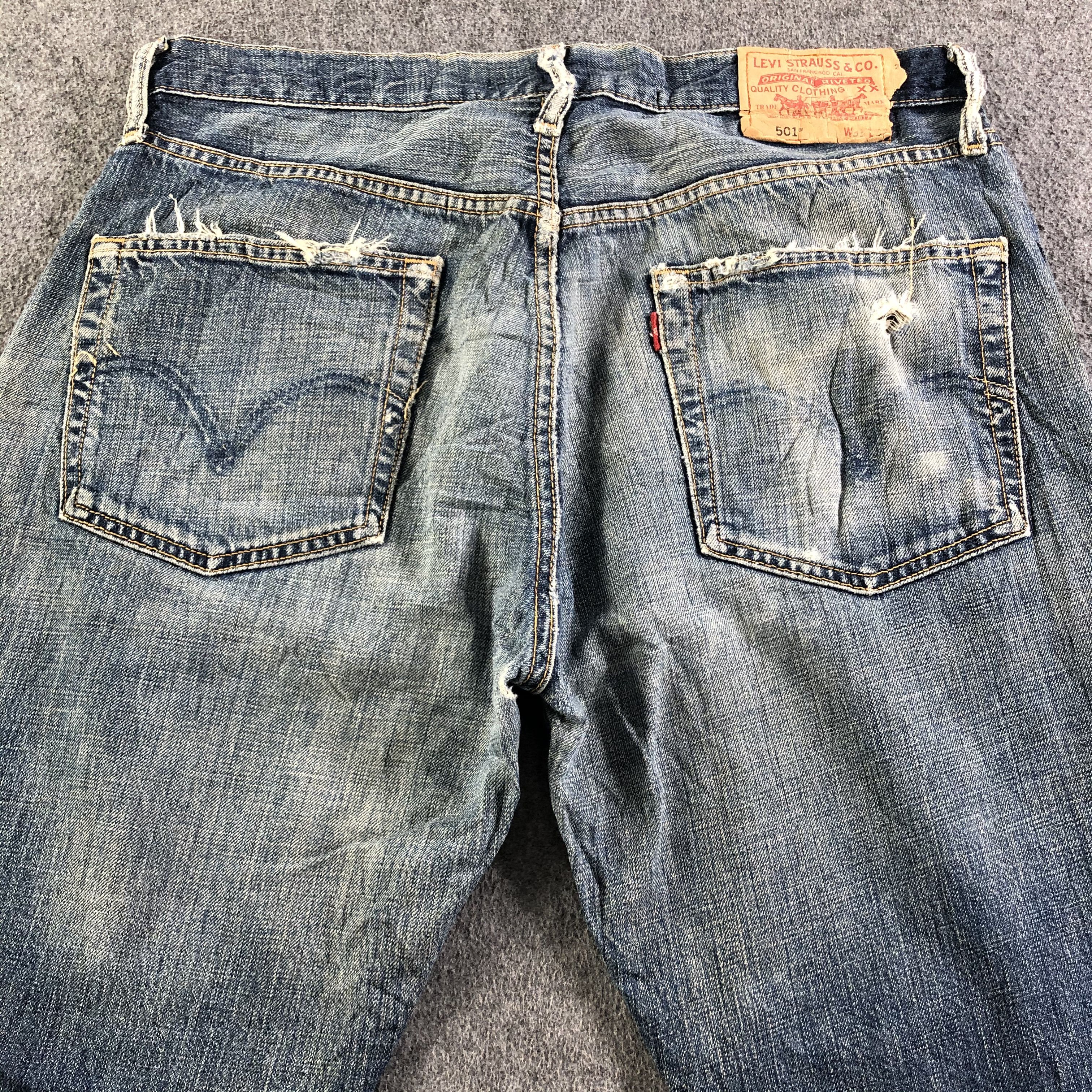 Levi's Vintage Blue Wash Levis 501 Jeans-J3614 Size US 34 / EU 50 - 4 Thumbnail