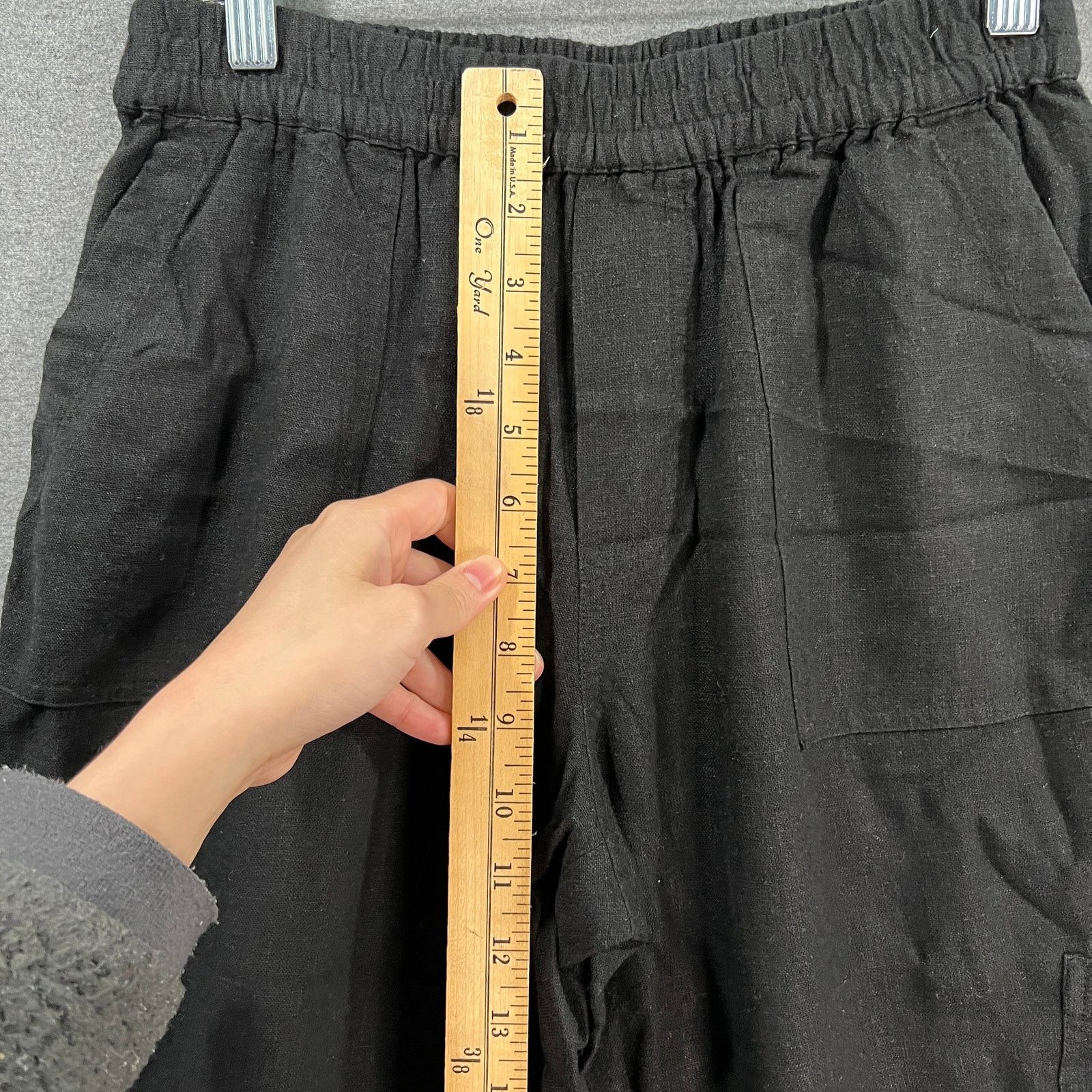 Other Susan Graver Petite Pure Easy Linen Utility Crop Pant Black Size 27" / US 4 / IT 40 - 7 Thumbnail