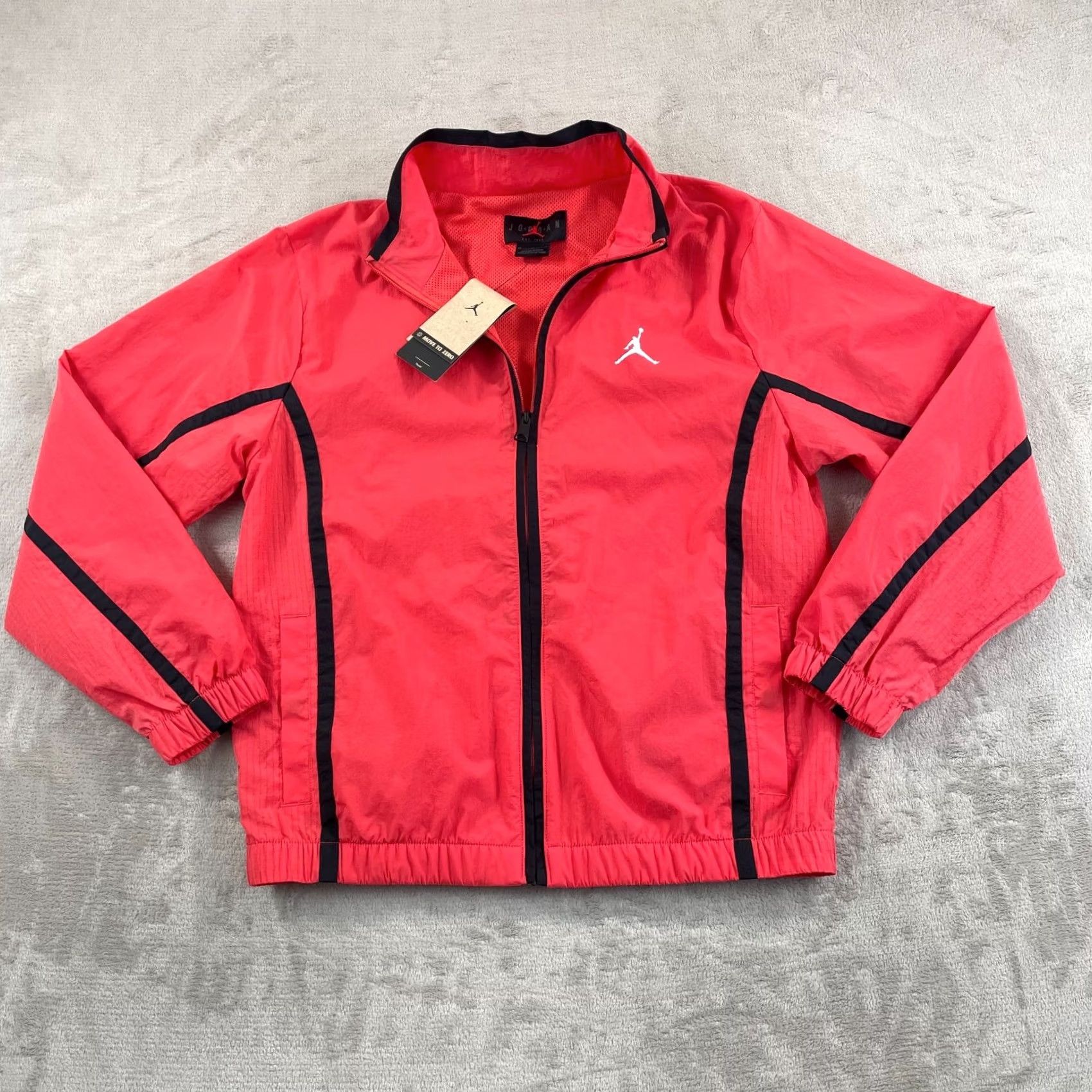 Jordan Brand Jordan Jacket Mens M Red Nike Air Essentials Woven Men Black Trim Nylon NWT Size US M / EU 48-50 / 2 - 6 Thumbnail