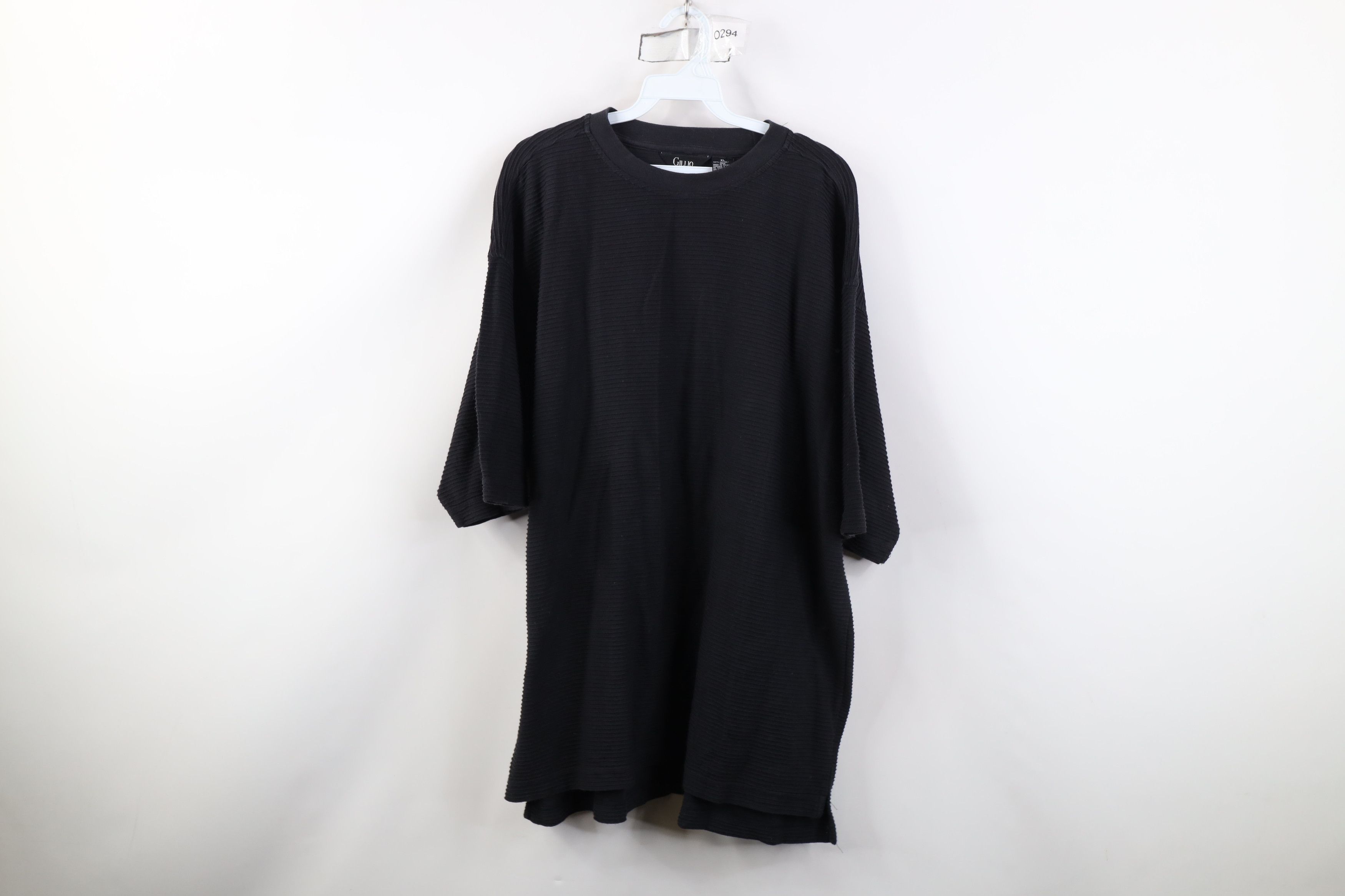 Vintage Vintage 90s Streetwear Baggy Fit Ribbed Knit T-Shirt Black Size US XL / EU 56 / 4 - 1 Thumbnail
