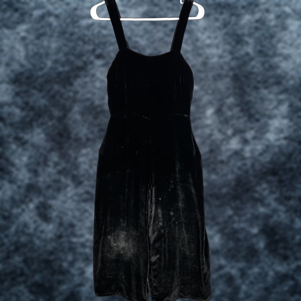 Madewell Madewell Black Velvet Wide Leg Jumpsuit Size 2 Womens Casual Party Size 26" / US 2 / IT 38 - 1 Thumbnail
