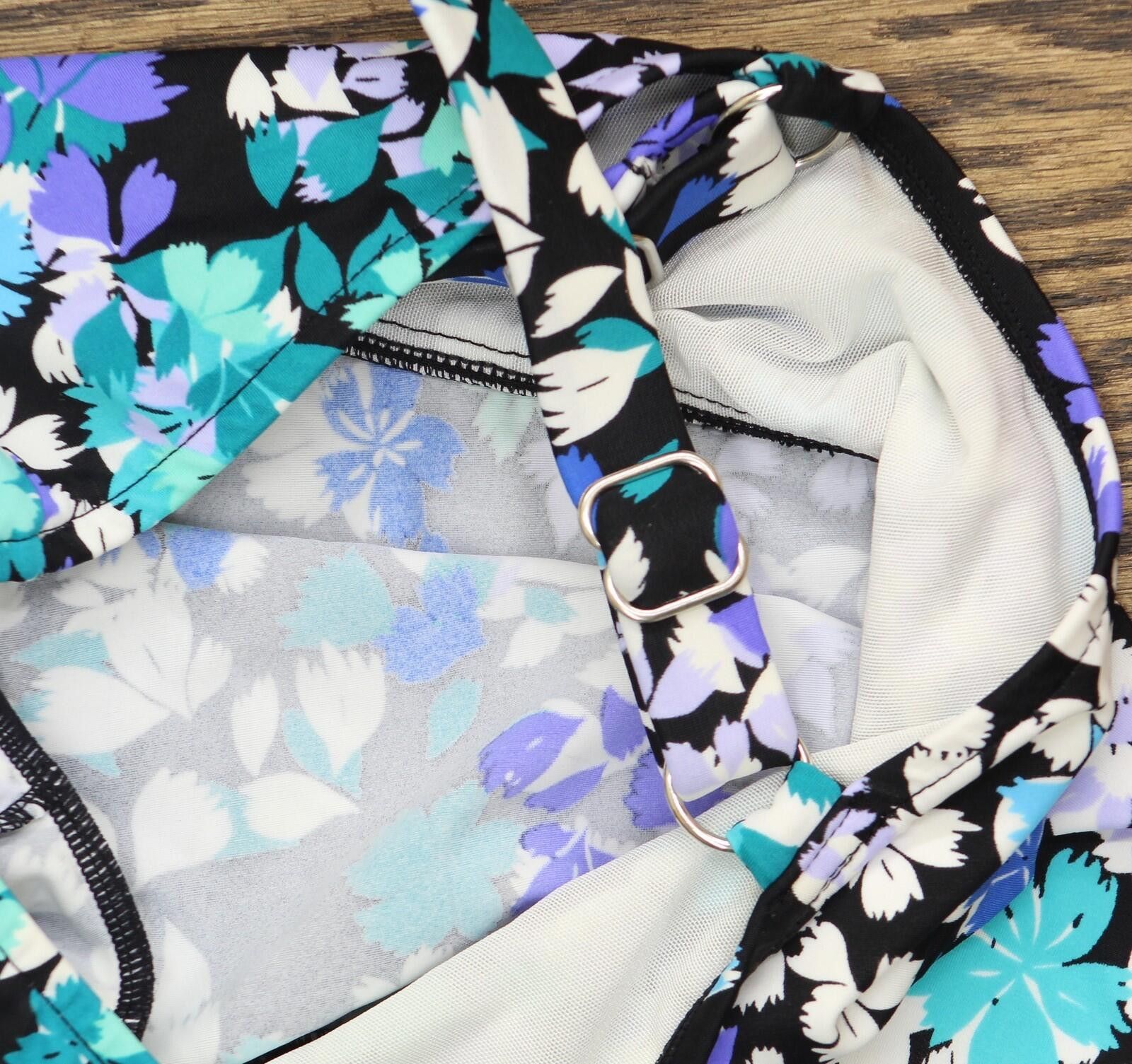 Other Swim Solutions Stretch Tankini Swim Top Black Blue Multi 18 Size ONE SIZE - 4 Thumbnail
