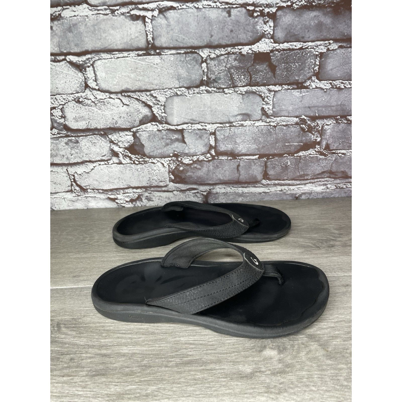 Olukai Olukai Ohana Black Synthetic Flip Flop Thong Beach Sandals W Size US 8 / IT 38 - 18 Thumbnail