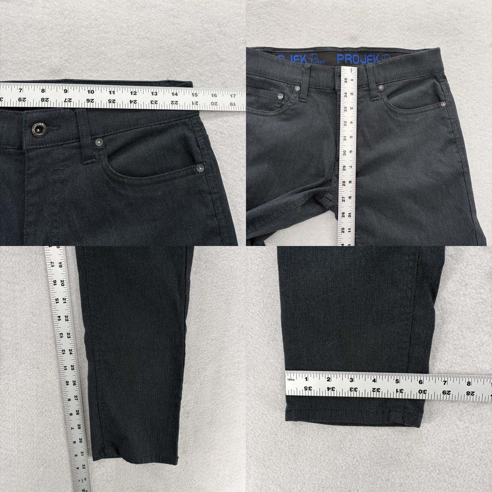 Vintage PROJEK Raw ACTI FLEX Pants Slim 5-Pocket Men 30x32 Black Chino Material Rayon Nylon Spandex Skinny Front Zip Logo Comfort Pockets Casual Vintage No Size US 30 / EU 46 - 8 Thumbnail