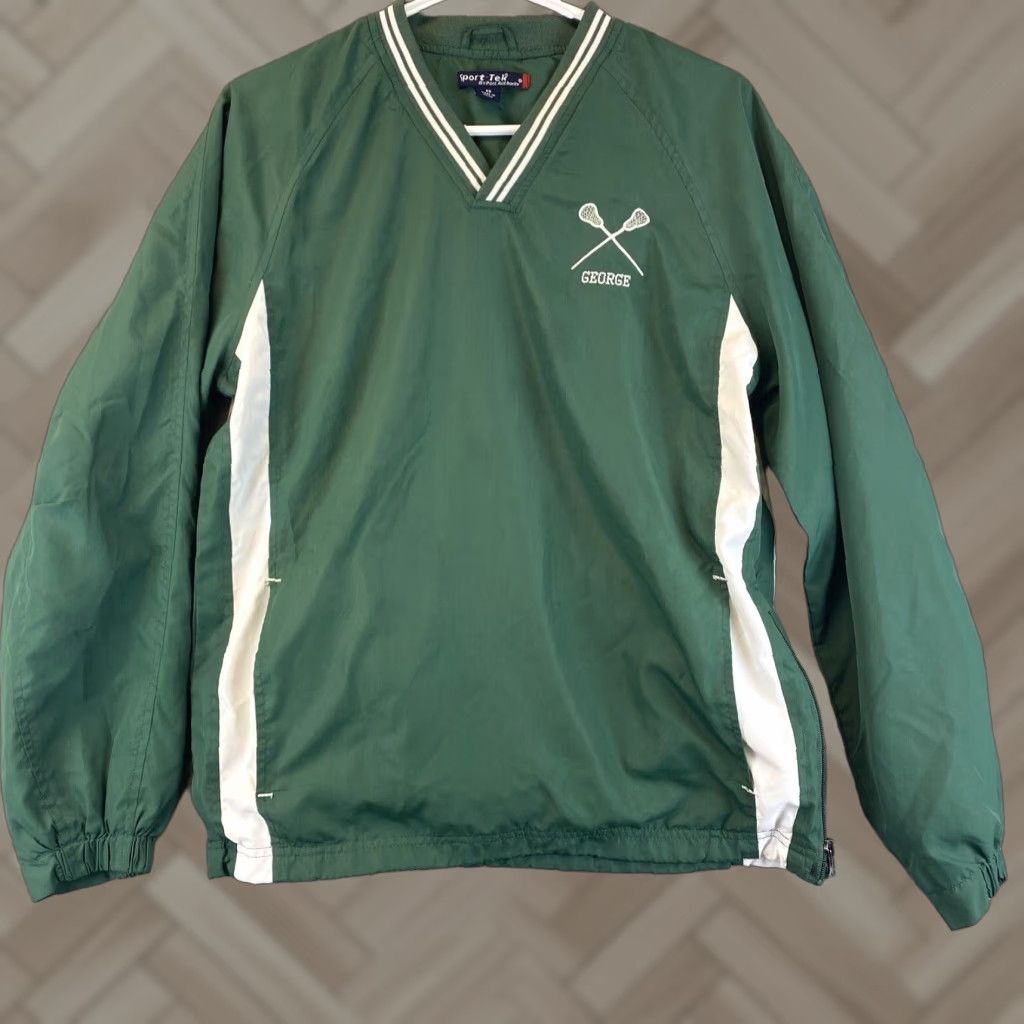 Vintage Sport Tek Golf Windbreaker Mens Long Sleeve Solid Green 56-4 XS Regular Jacket Modern Activewear/Performance Golf Mens Size US XS / EU 42 / 0 - 1 Thumbnail