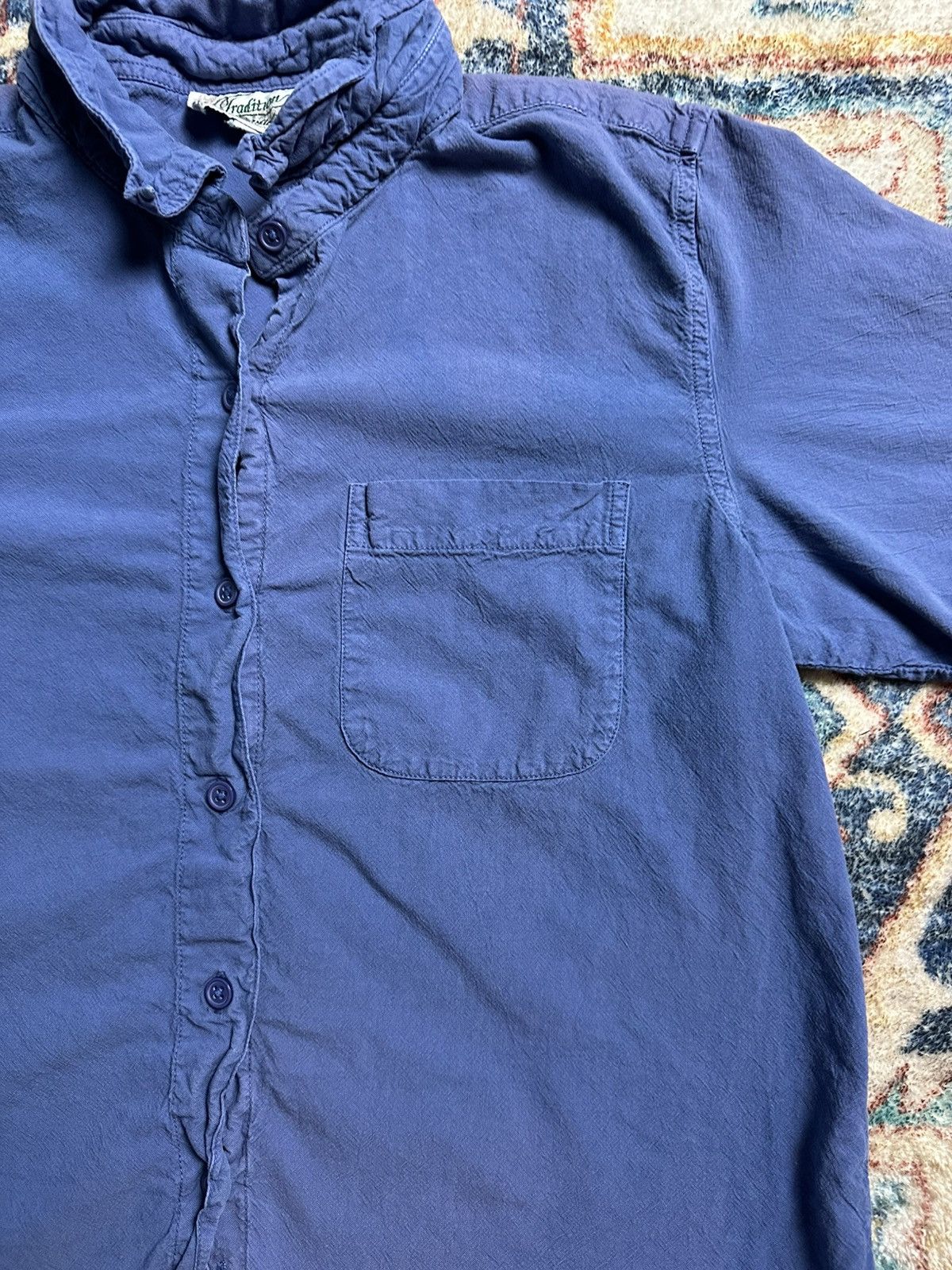Vintage Vintage Tradition Blue Short Sleeve Button-up Shirt Medium Size M / US 6-8 / IT 42-44 - 4 Thumbnail
