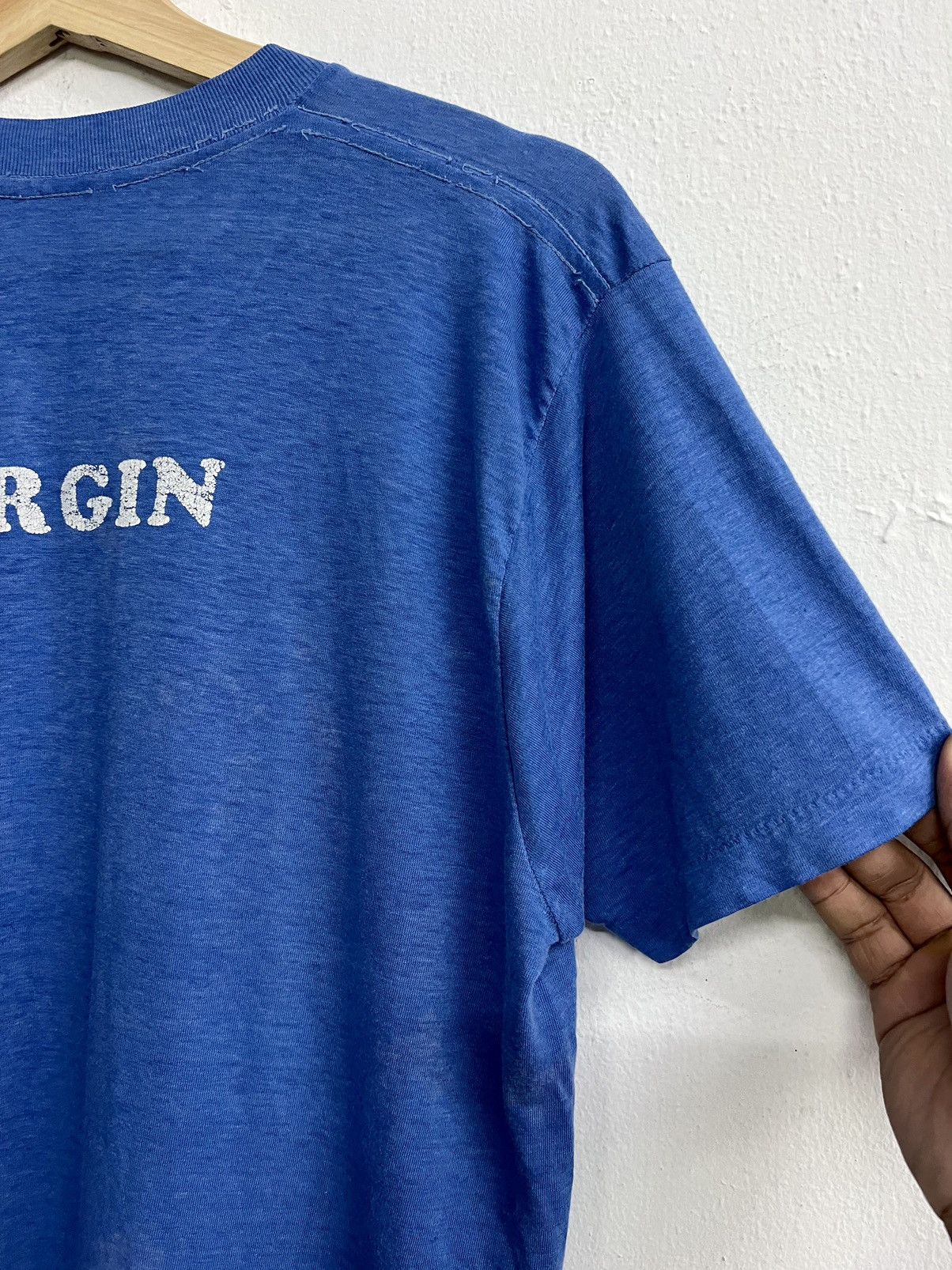 Band Tees × Vintage VINTAGE 80s THRASHED VIRGIN TEE Size US L / EU 52-54 / 3 - 11 Thumbnail