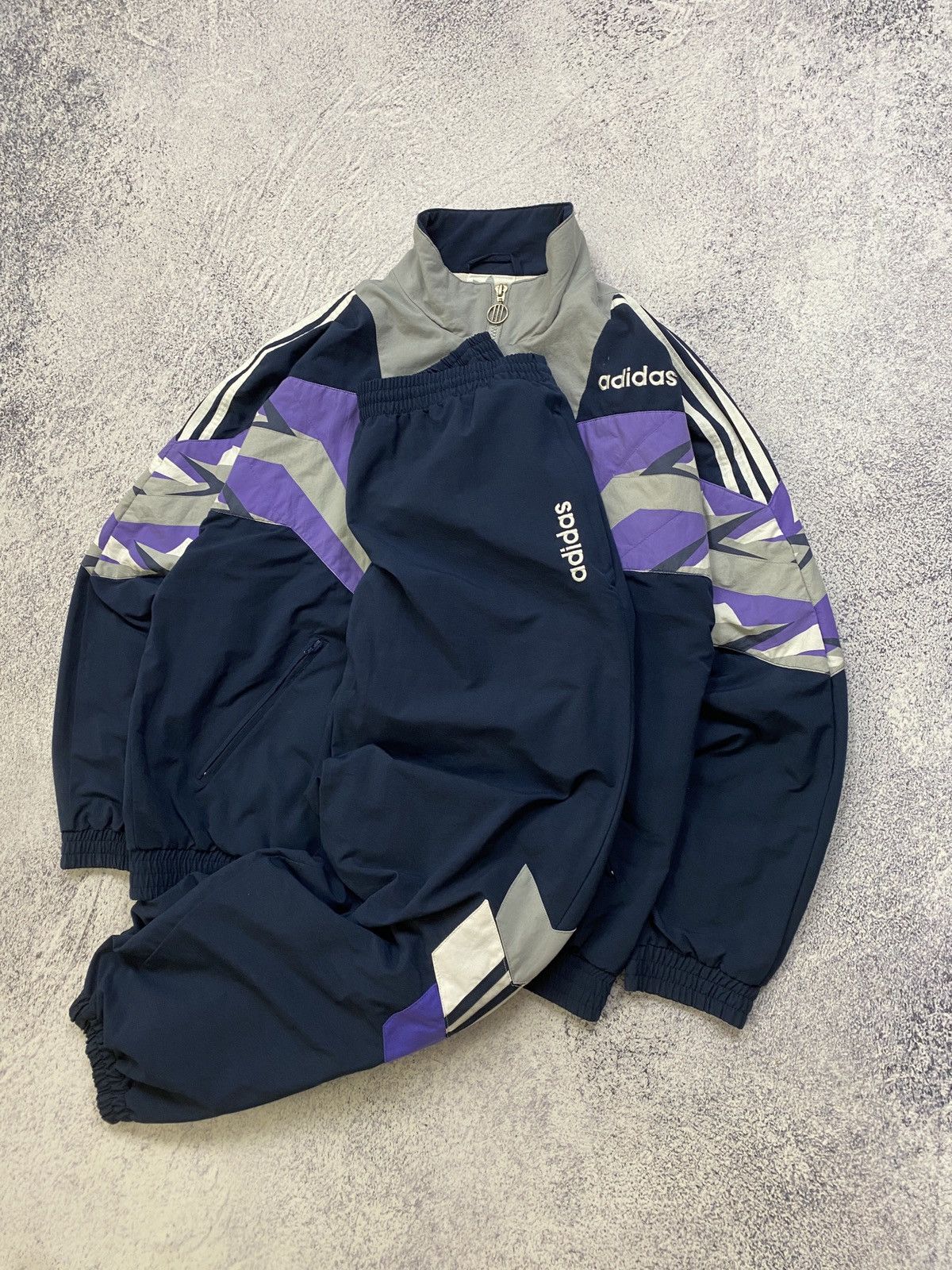 Adidas × Vintage Vintage 90s Adidas Y2K Retro Hype Nylon Track Suit Size US M / EU 48-50 / 2 - 2 Thumbnail