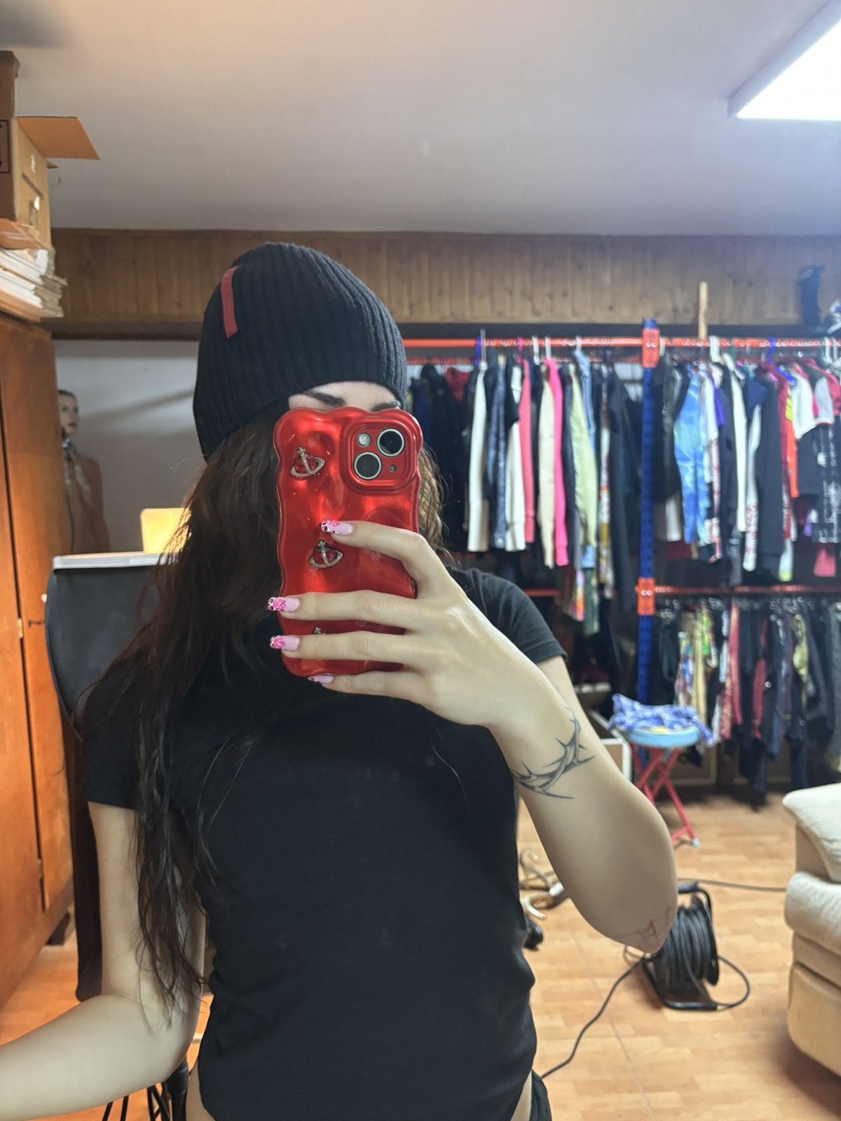 Miu Miu × Prada Prada Sport Black Knit Beanie | Grailed