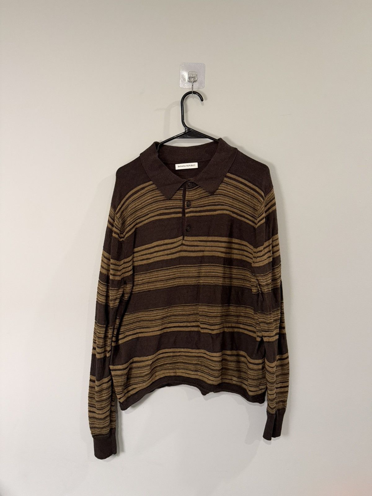 Banana Republic Banana Republic Striped Knit Polo Sweater Size US M / EU 48-50 / 2 - 1 Thumbnail