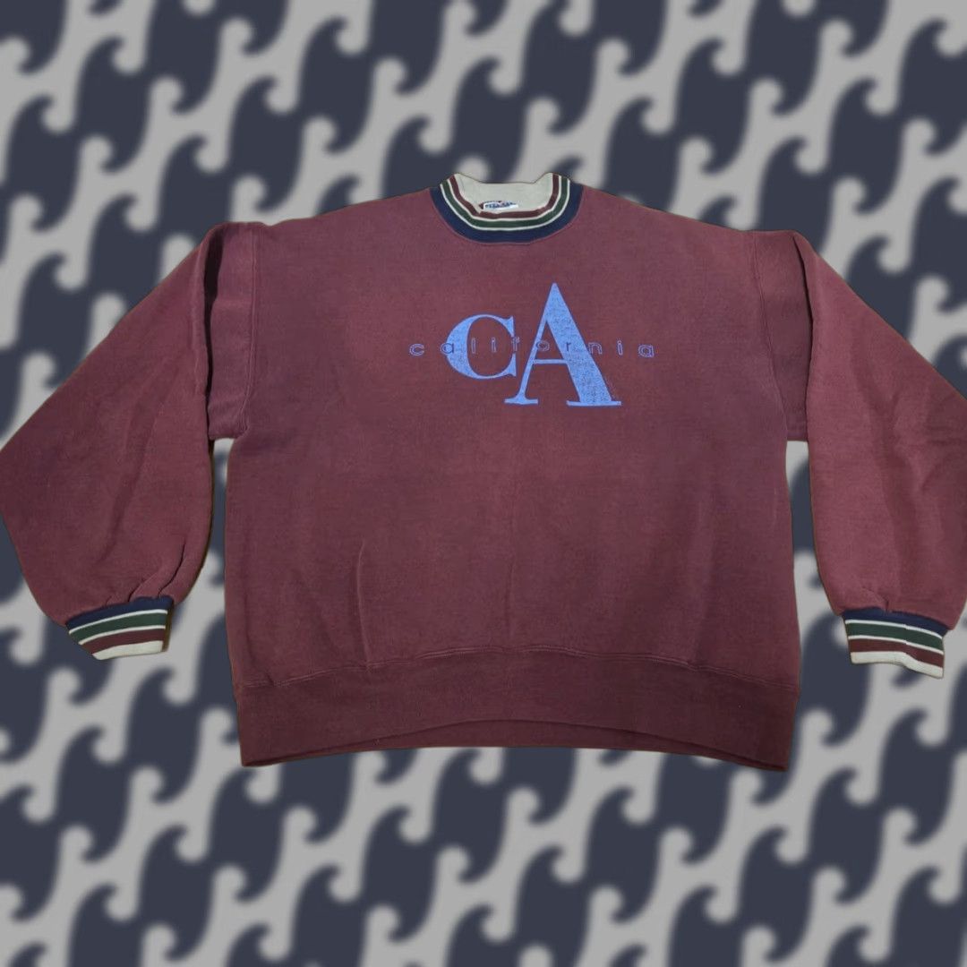 Jerzees VINTAGE California Sweatshirt Mens Large Maroon Jerzees Made USA Graphic 90s Size US L / EU 52-54 / 3 - 1 Thumbnail