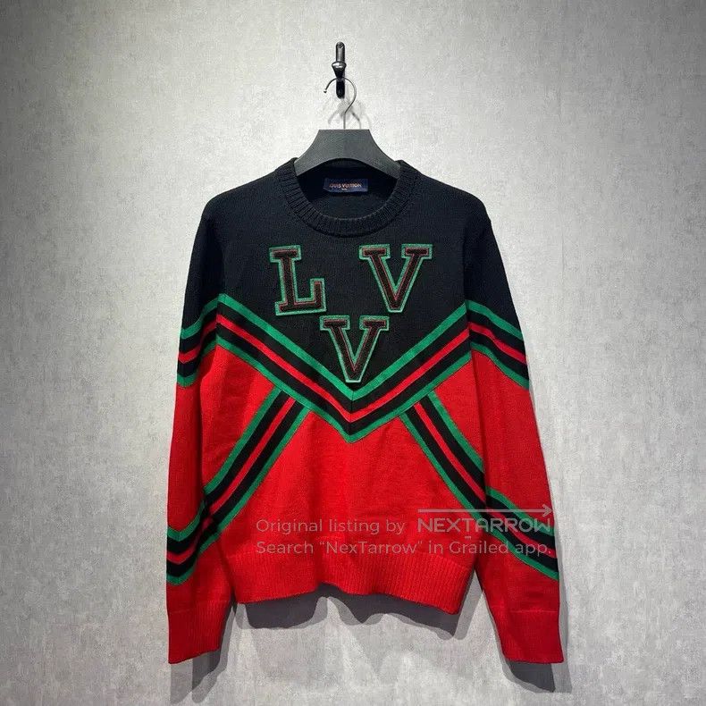 Louis Vuitton Louis Vuitton Three-color patchwork logo sweater Size US XL / EU 56 / 4 - 1 Thumbnail