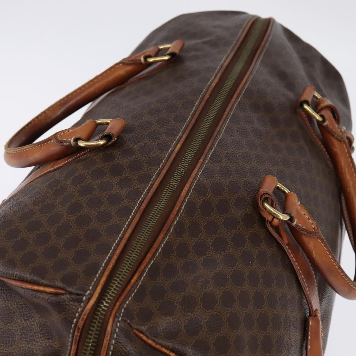 Celine CELINE Macadam Canvas Boston Bag Pvc Leather Brown Gold Size ONE SIZE - 6 Thumbnail