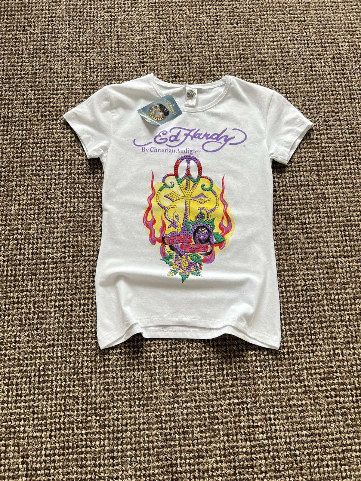 Ed Hardy Vintage Ed Hardy by Christian Audigier Big Logo Y2K Tee Size L / US 10 / IT 46 - 2 Thumbnail
