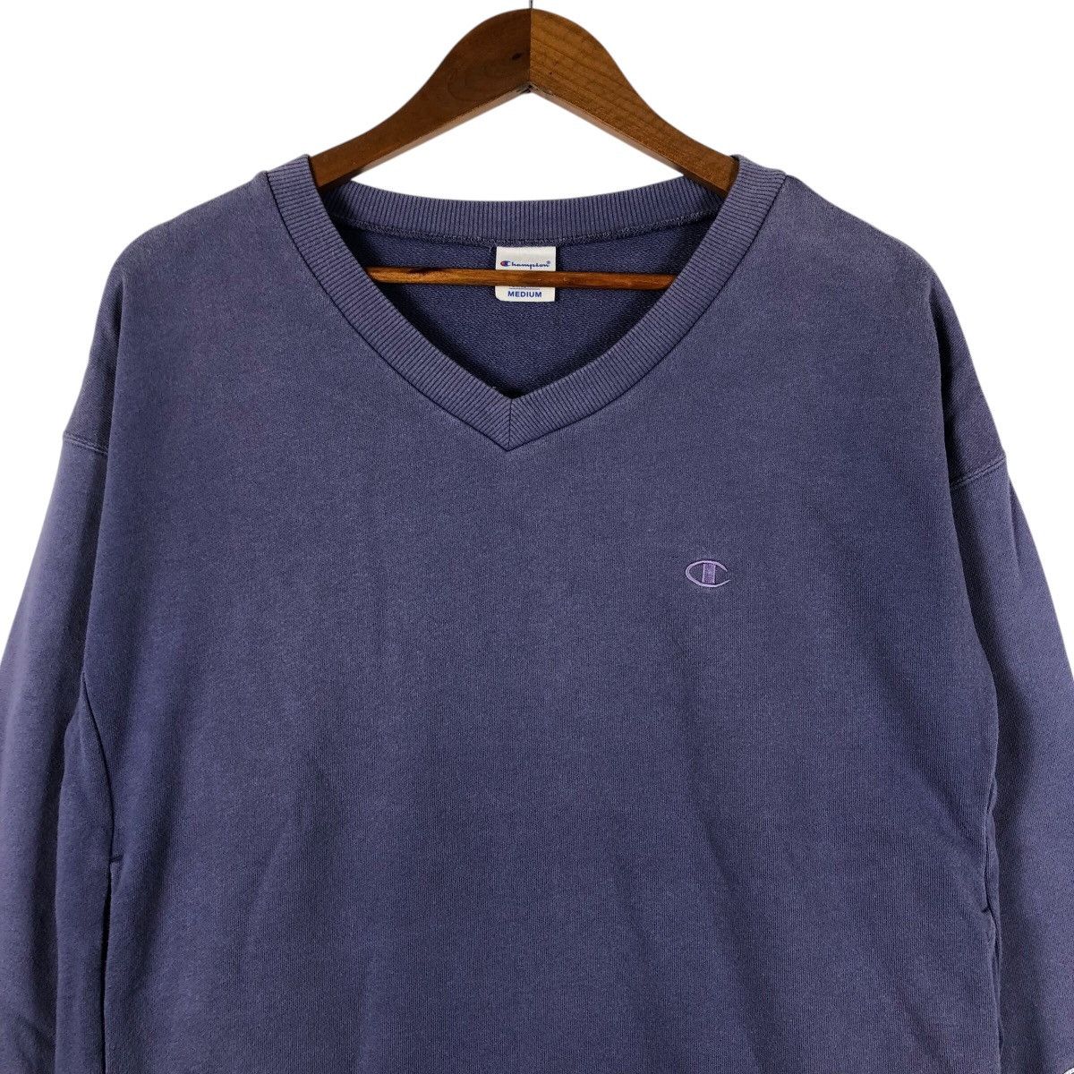 Champion purple v neck sweatshirt hotsell