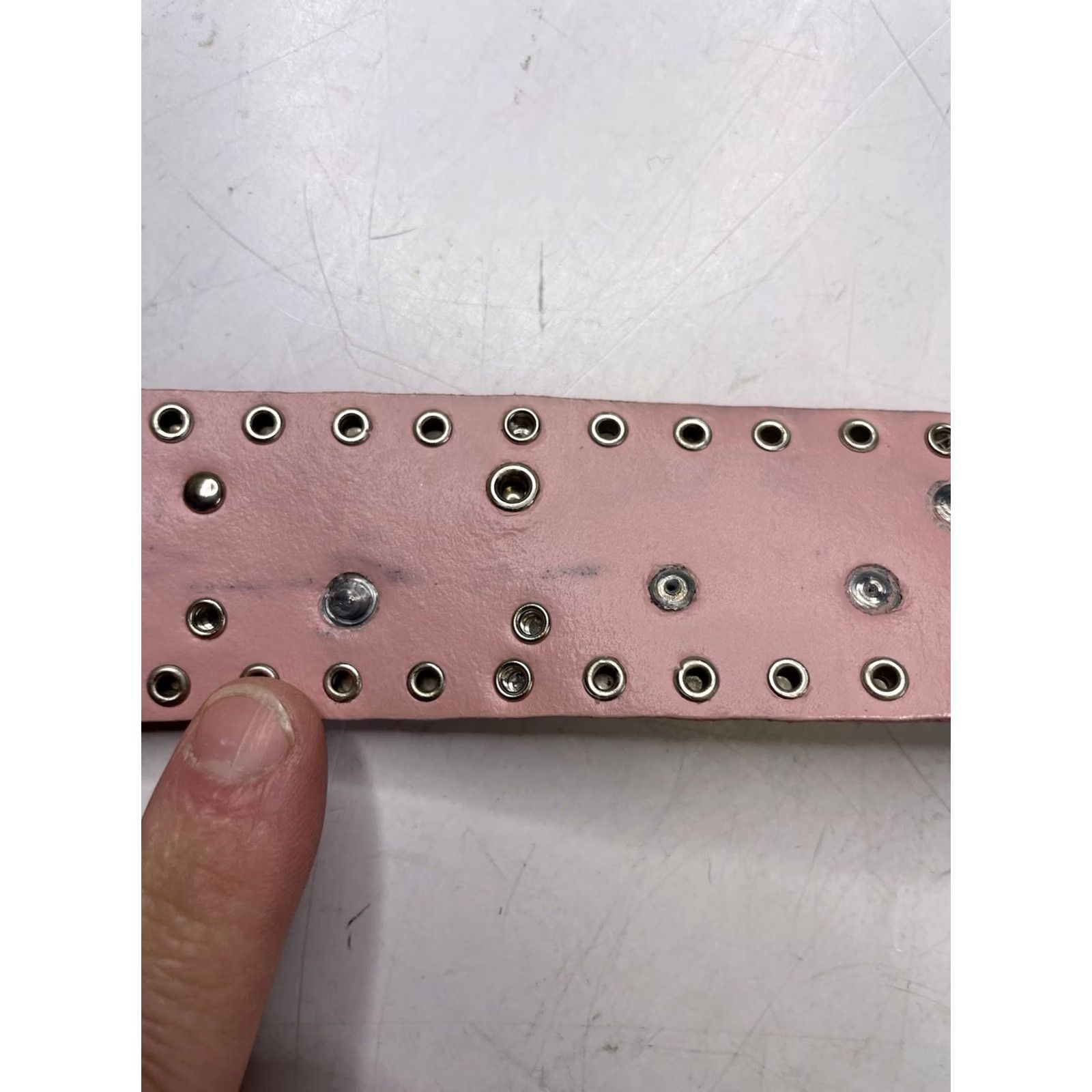 Vintage VINTAGE NANNI Belt Womens Regular 32 Pink Leather Rhinestone Buckle Adjustable Embellished Size ONE SIZE - 7 Thumbnail