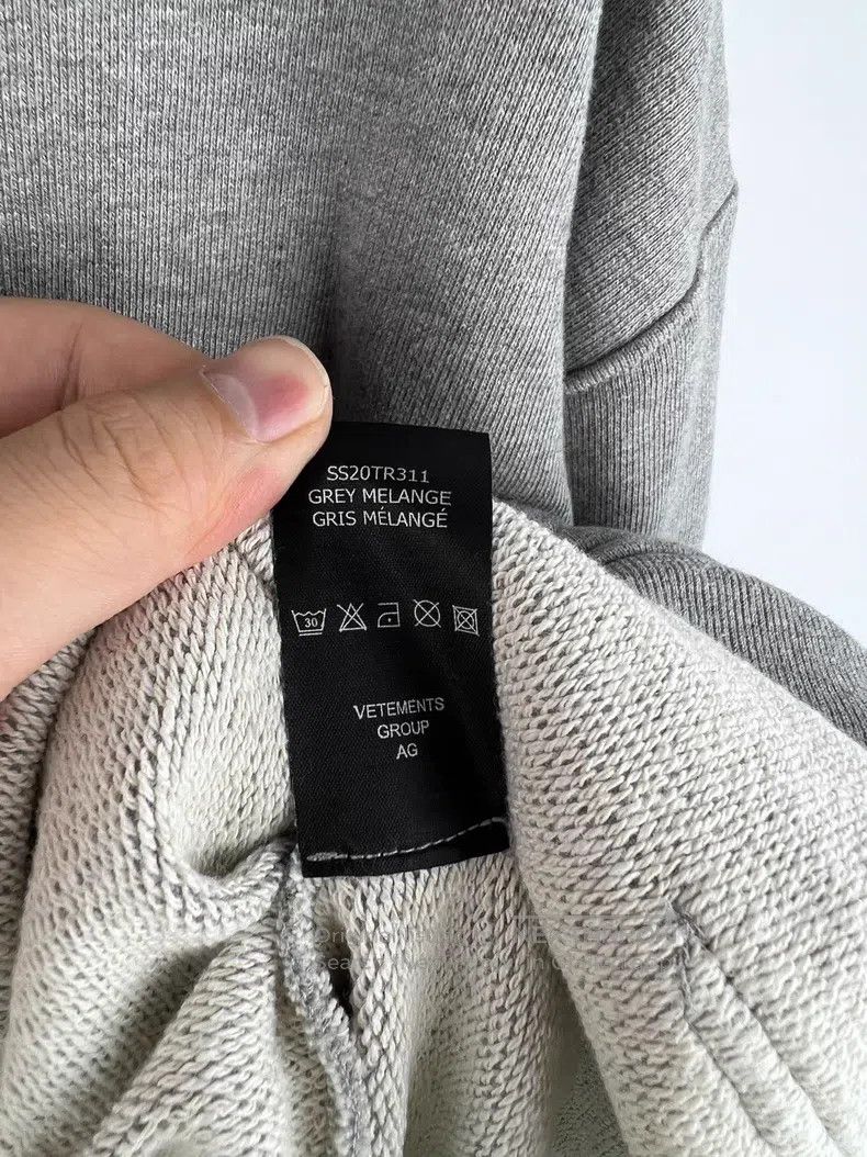 Vetements Vetements Classic Gray Washed Tag Hoodie Size US M / EU 48-50 / 2 - 6 Thumbnail
