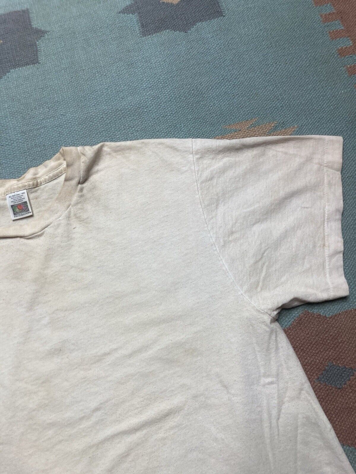 Fruit Of The Loom × Vintage Vtg blank white t shirt stained grunge fruit of the loom XL Size US XL / EU 56 / 4 - 5 Thumbnail