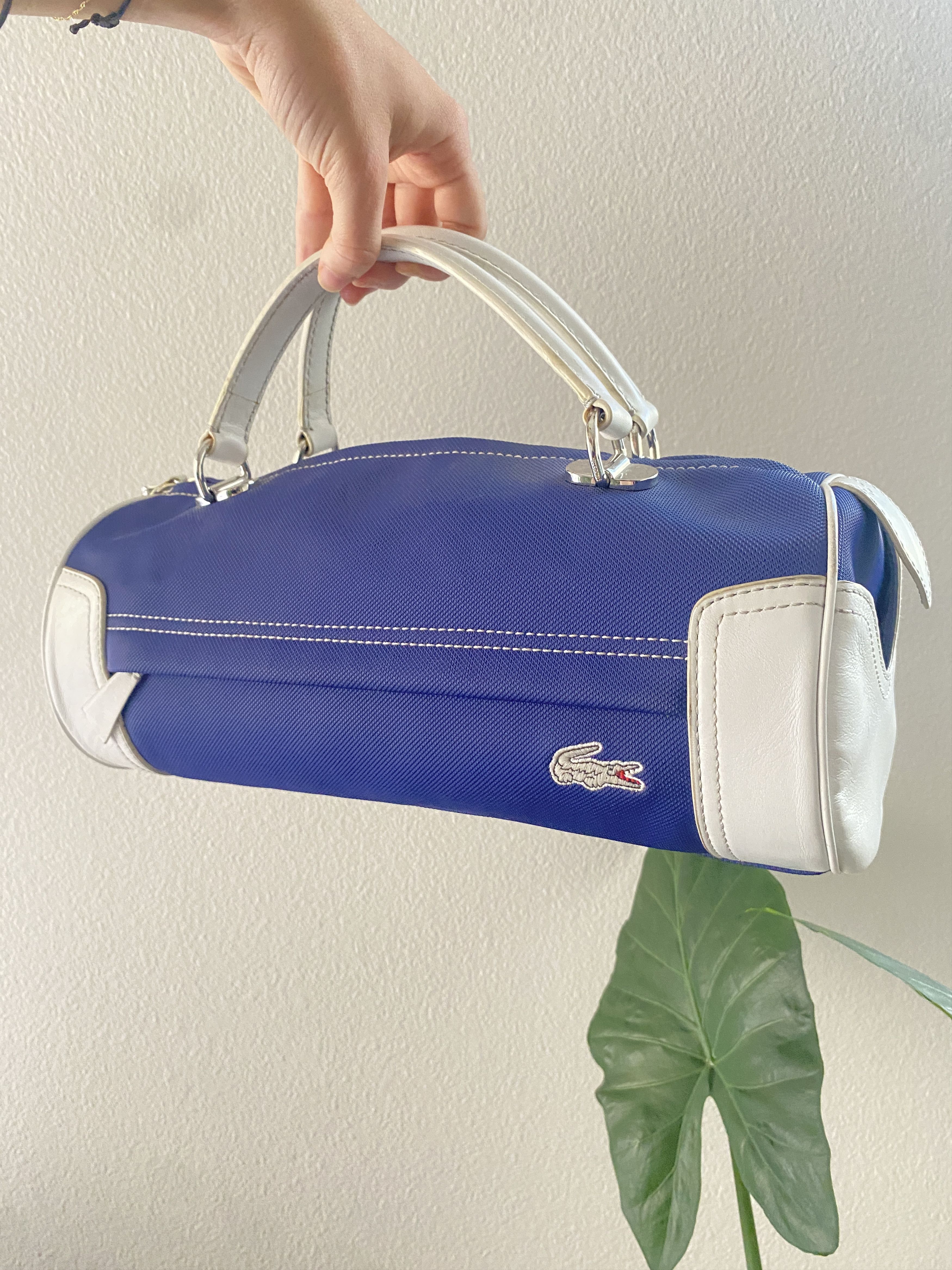 Lacoste Rare Lacoste Barrel Bag – Navy & White PVC Size ONE SIZE - 1 Thumbnail