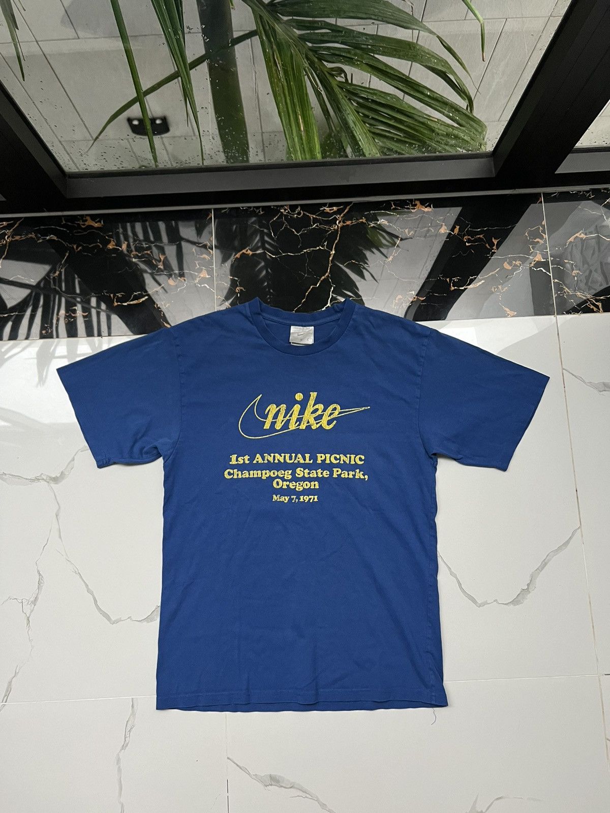 Nike × Vintage 90's NIKE OREGON RETRO BIG SWOOSH LOGO TEE 71 PICNIC Size US S / EU 44-46 / 1 - 1 Thumbnail