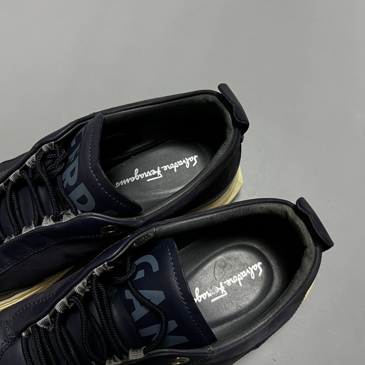 Salvatore Ferragamo Salvatore Ferragamo Navy Blue Leather Sneakers Men's Size US 9 / EU 42 - 16 Thumbnail