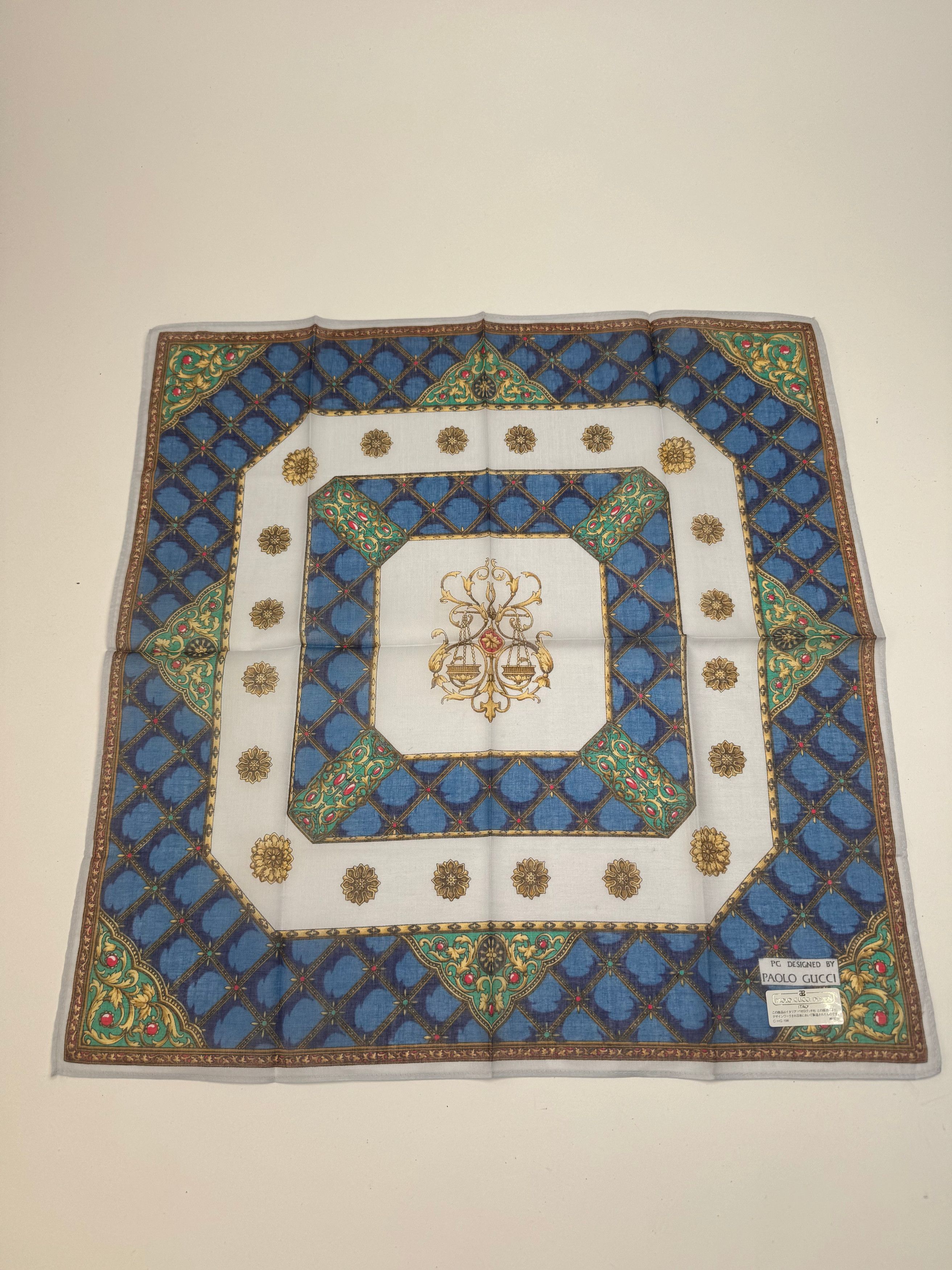 Gucci Vintage Scarf Blue Green Size ONE SIZE - 1 Thumbnail