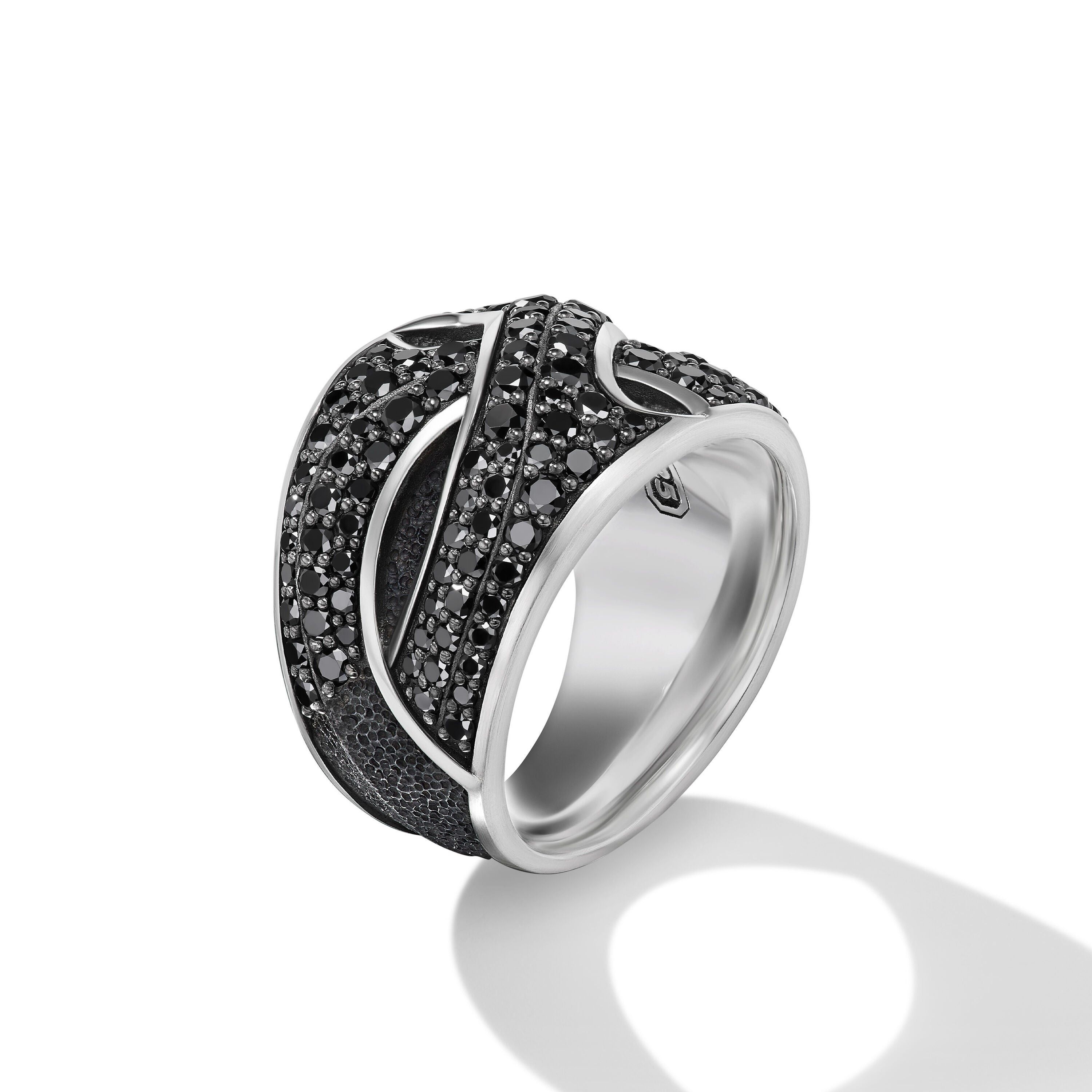 David Yurman o1w1db10325 Size:OS/ Armory Cigar Band Ring in Silver/Black Size ONE SIZE - 2 Thumbnail