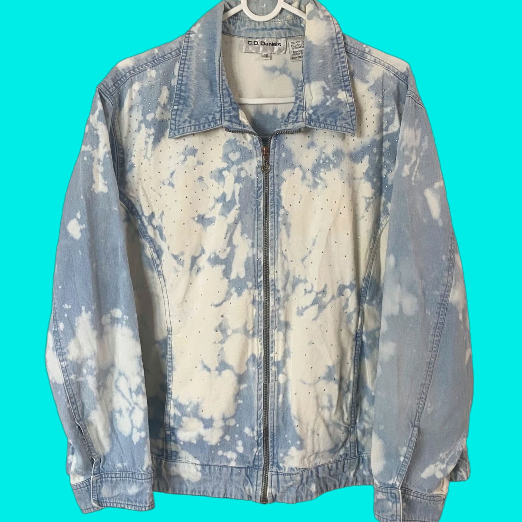 Vintage VINTAGE C.D Daniels Denim Jacket Womens 1X Blue Long-Sleeve Full Zip Jean Jacket Size 40" / US 18 - 1 Thumbnail