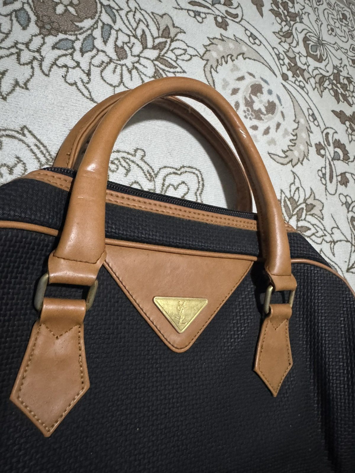 Vintage × Yves Saint Laurent Vtg YSL Pvc Leather Boston Brown Handle Size ONE SIZE - 3 Thumbnail