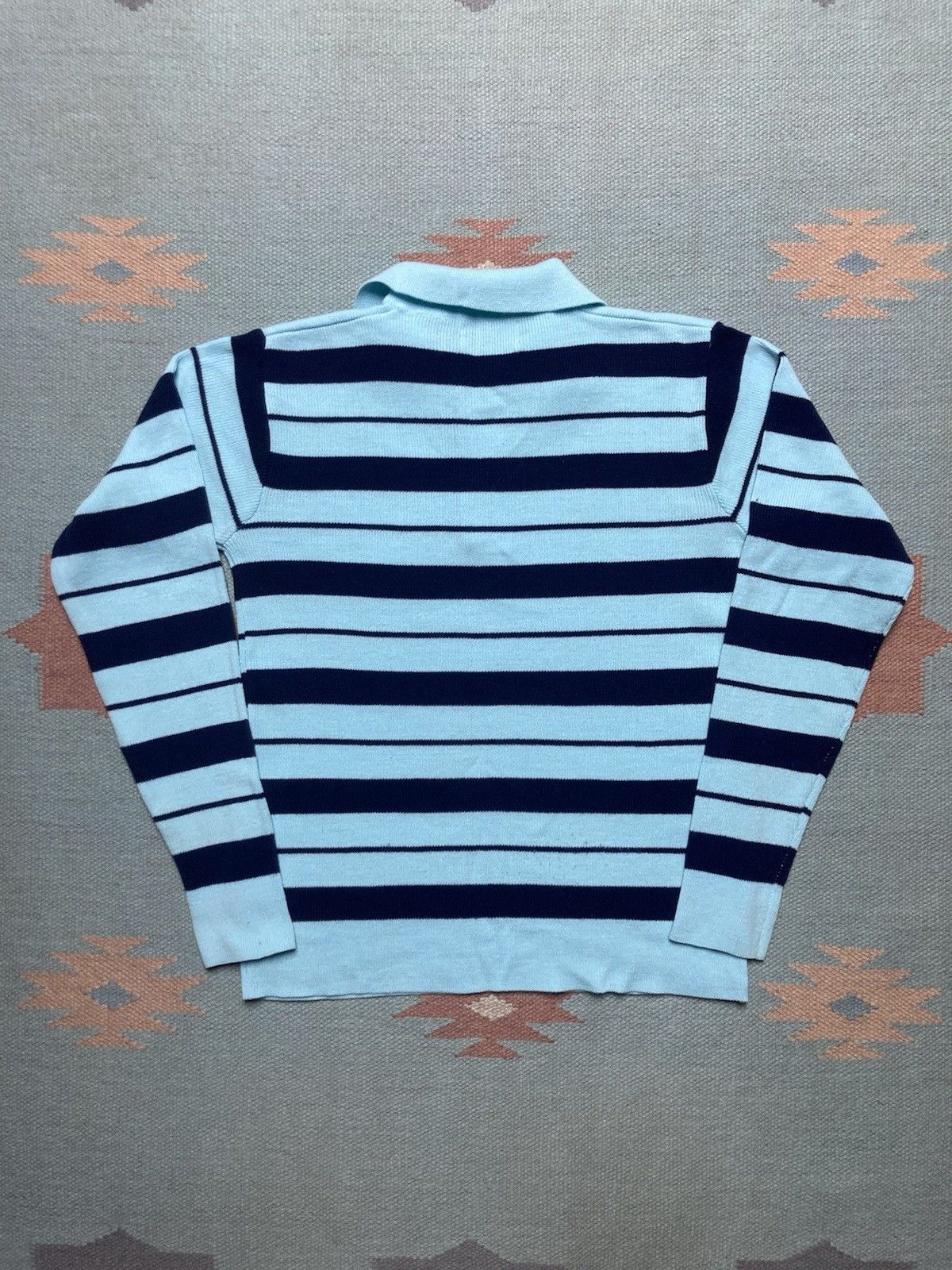 JCPenney × Vintage Vintage 70s polo shirt JCP blue striped youth L adult small Size US S / EU 44-46 / 1 - 6 Thumbnail