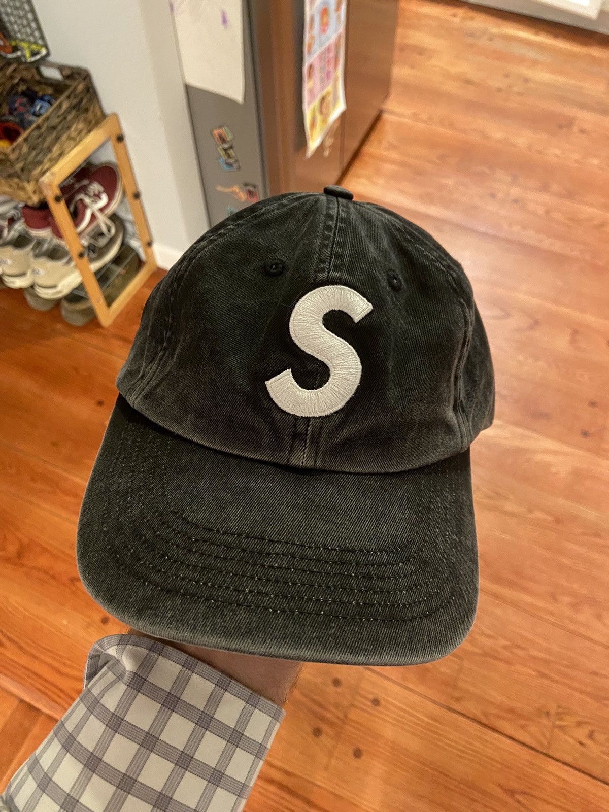 Supreme Supreme Pigment Print S Logo 6 Panel Hat Cap Washed Black | Grailed