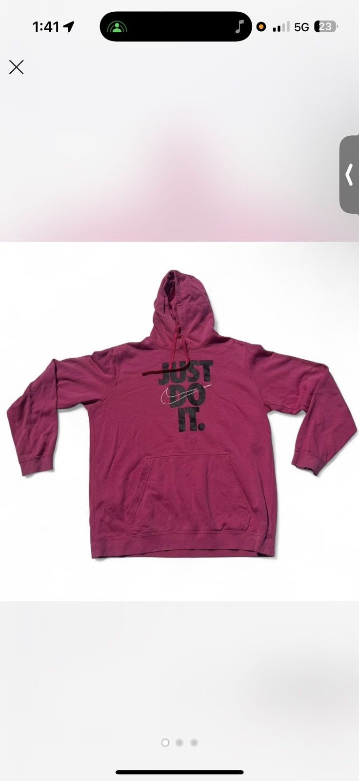 Nike Pink Nike Just do it Hoodie Size L / US 10 / IT 46 - 1 Thumbnail