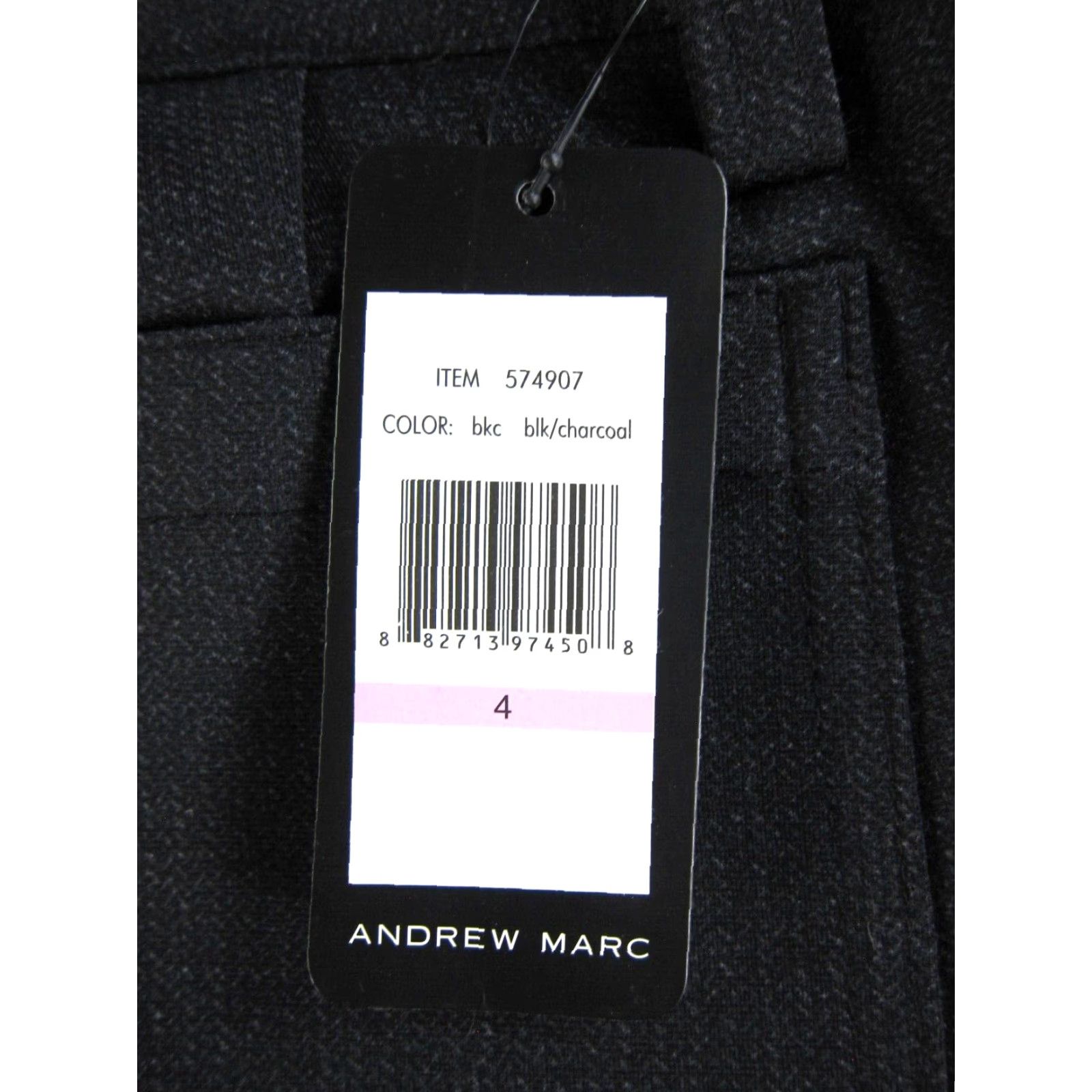 Andrew Marc NWT Andrew Marc Charcoal Black Stretch Slim Chino Work Pant Women 4 Size 27" / US 4 / IT 40 - 3 Thumbnail