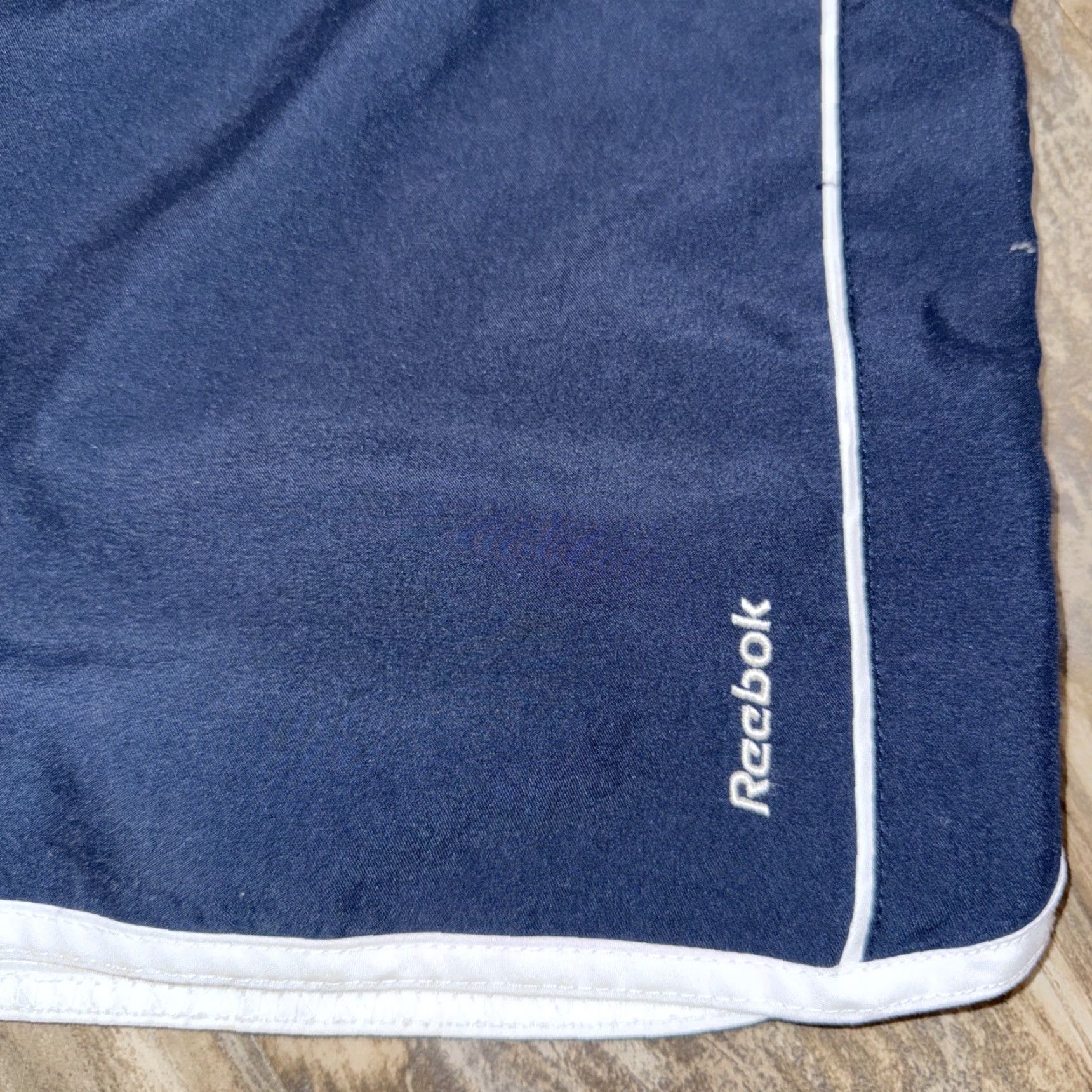 Reebok Reebok Navy Blue Polyester Elastic Waist Athletic Track Pants Striped XL Mens Regular Straight Pockets Gym & Training Size US 36 / EU 52 - 4 Thumbnail