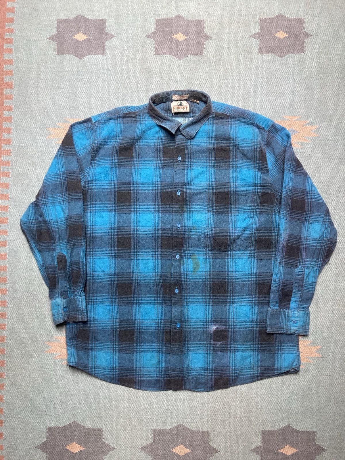Vintage Vtg 90s flannel shirt brushed cotton soft shadow plaid XL Size US XL / EU 56 / 4 - 1 Thumbnail