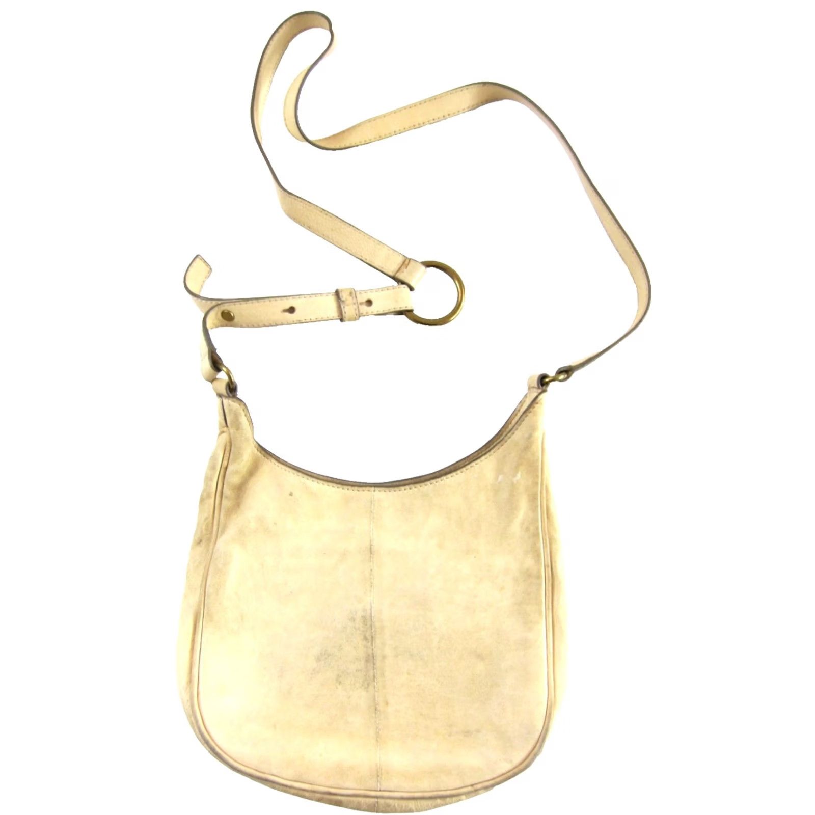Frye Frye Ivory 100% Leather Distress Worn In Brass Saddle Bag Small Crossbody Purse Size ONE SIZE - 2 Thumbnail