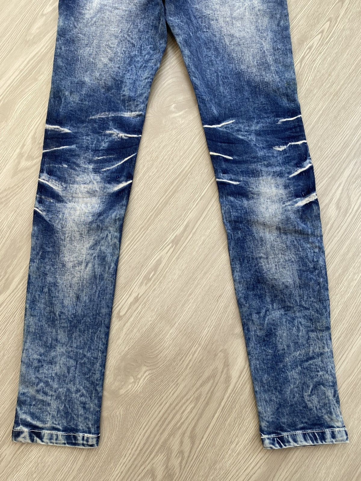 If Six Was Nine × Le Grande Bleu (L.G.B.) × Tornado Mart 2000s Cavaria Fuga Clawmark Nice Faded Skinny Jeans Size US 26 / EU 42 - 13 Thumbnail