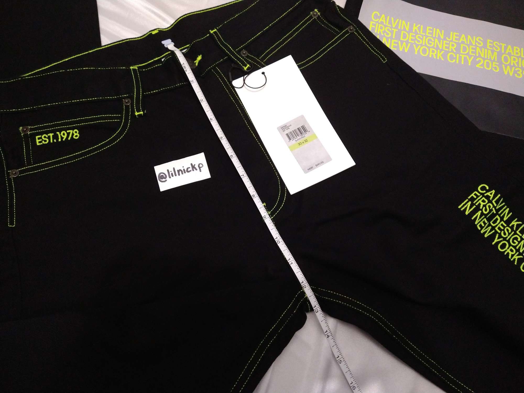 Calvin Klein 205W39NYC EST. 1978 Baggy Black Hole Jeans Size US 30 / EU 46 - 8 Thumbnail
