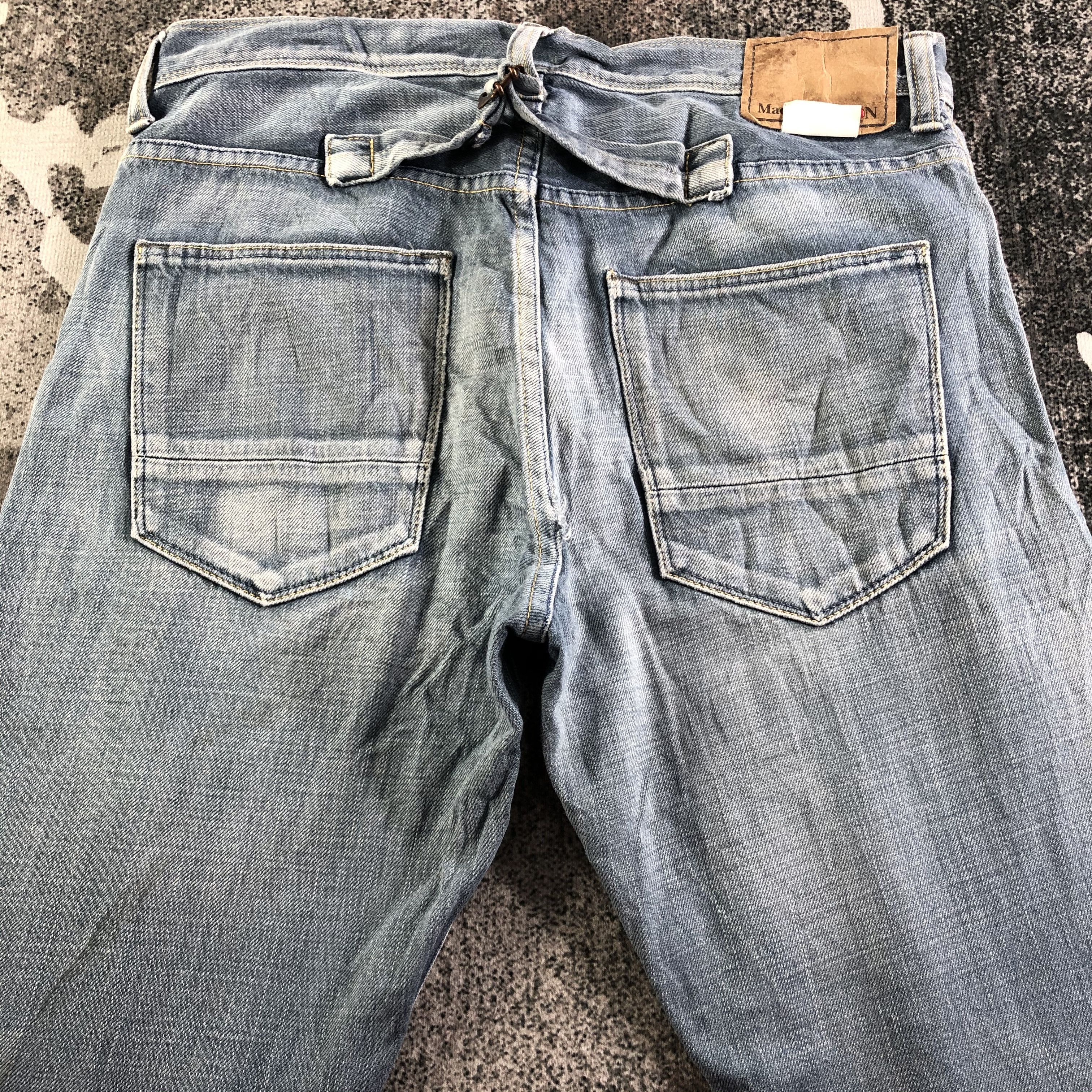 Japanese Brand Japanese Back Number Jeans Faded Blue Denim KJ3155 Size US 31 - 4 Thumbnail