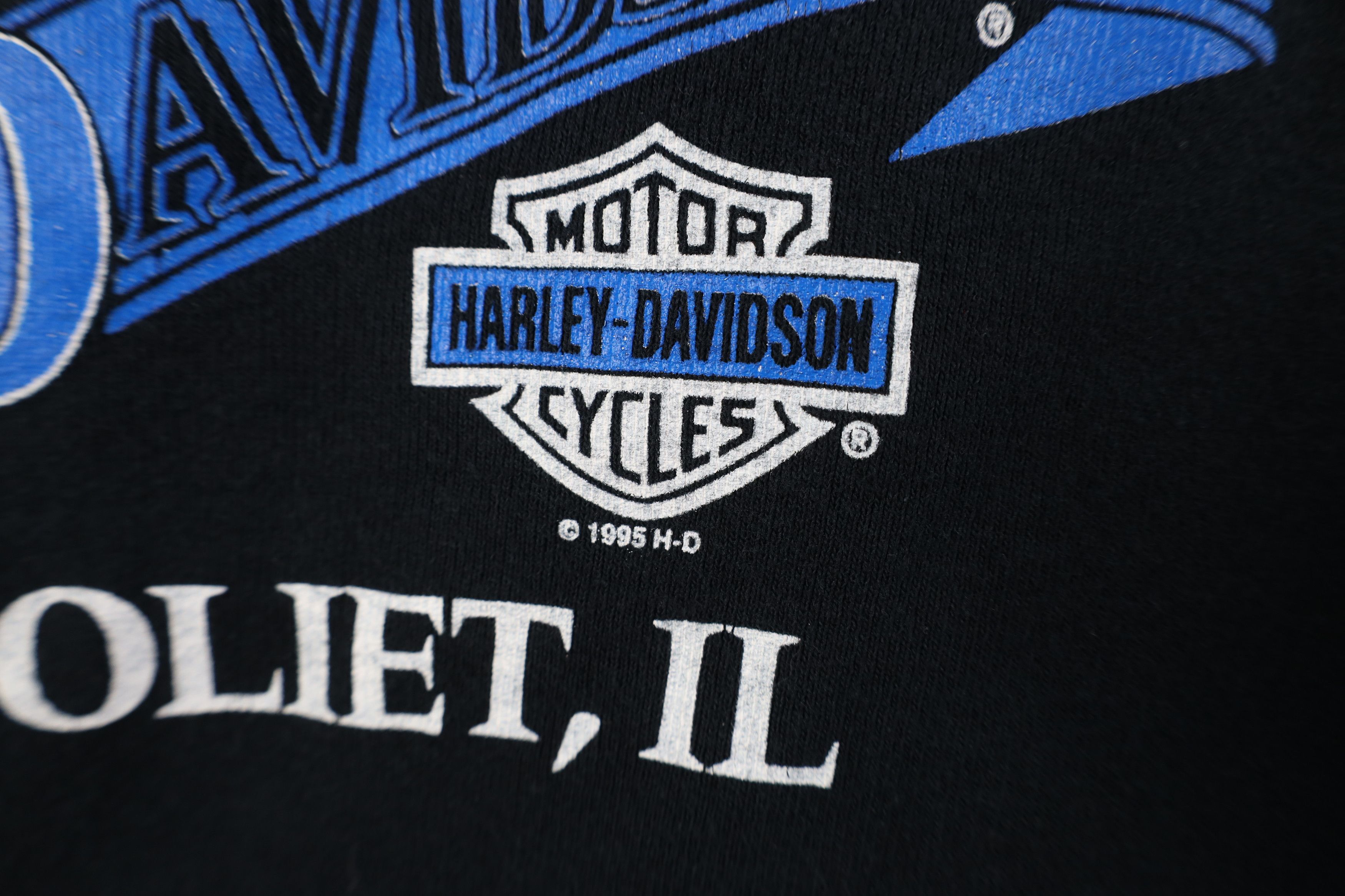 Harley Davidson Vintage 90s Harley Davidson Ribbed Knit T-Shirt Black USA Size L / US 10 / IT 46 - 11 Thumbnail