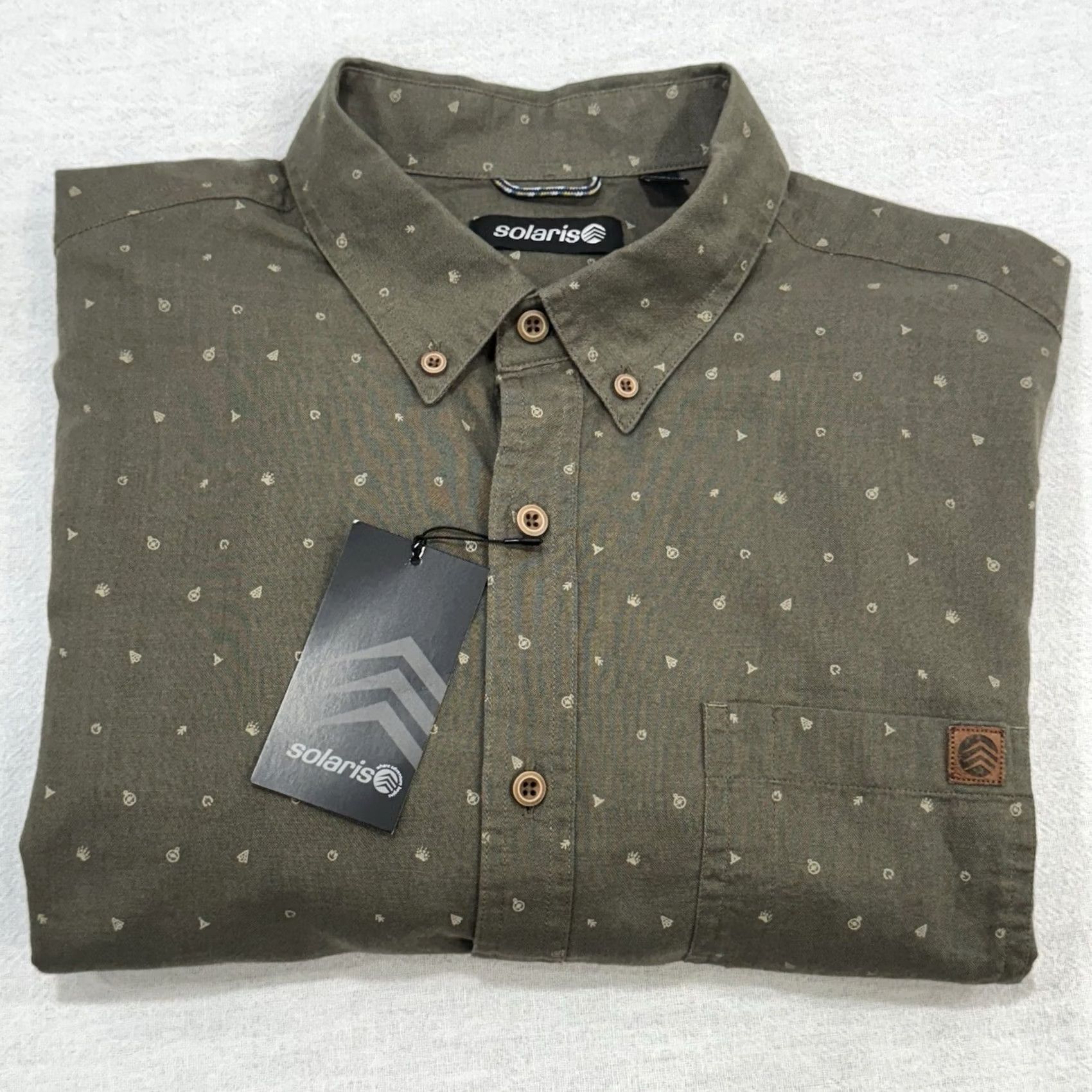 Vintage Solaris Button Shirt Men L Blue Animal Print Lightweight Breathable Cotton Knit Collared Long Sleeve Button-Up Pockets Fall Winter Vintage: No Size US L / EU 52-54 / 3 - 2 Thumbnail