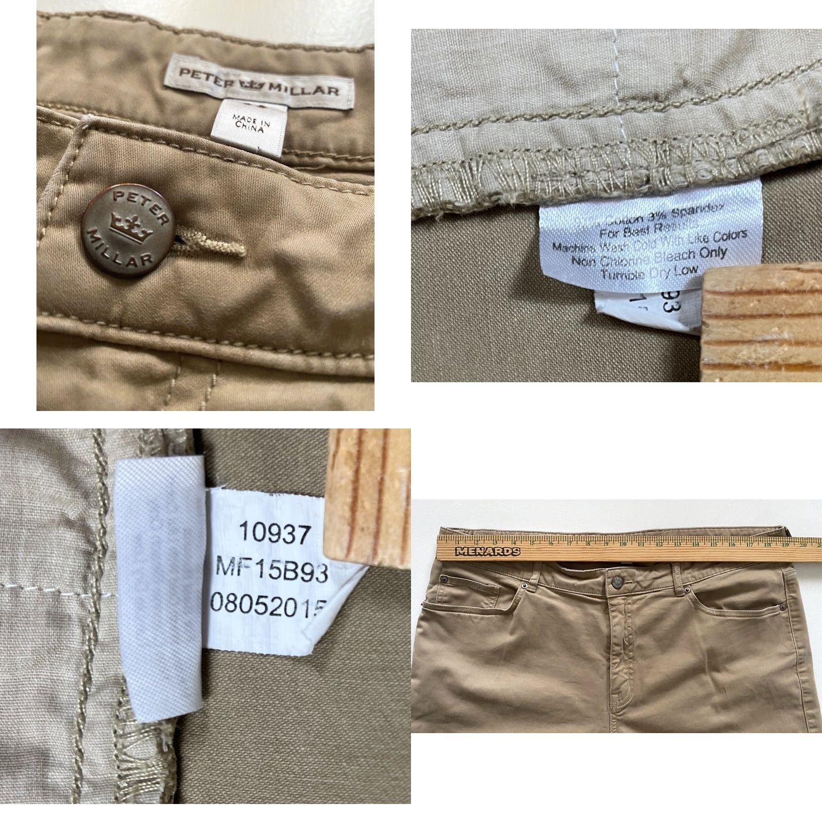 Peter Millar Peter Millar Men’s Ultimate Sateen Five-Pocket Pants Sz 38 Beige Cotton Blend Flat Front Regular Straight 32in Inseam 5-Pocket Chino Size US 38 / EU 54 - 8 Thumbnail