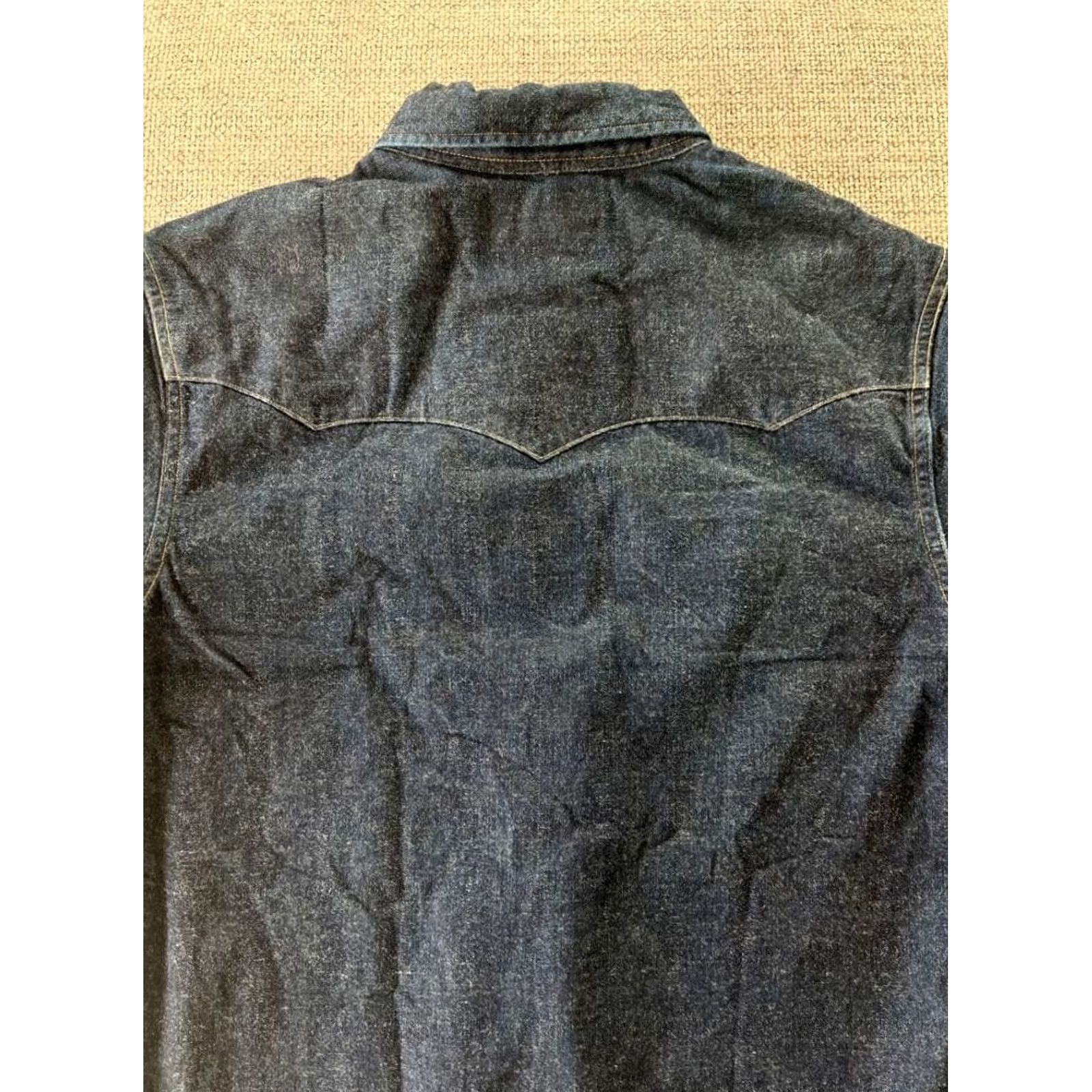 Ralph Lauren RRL RALPH LAUREN Shirt Men's XS Indigo Denim Western Solid Casual USED Size US XS / EU 42 / 0 - 7 Thumbnail