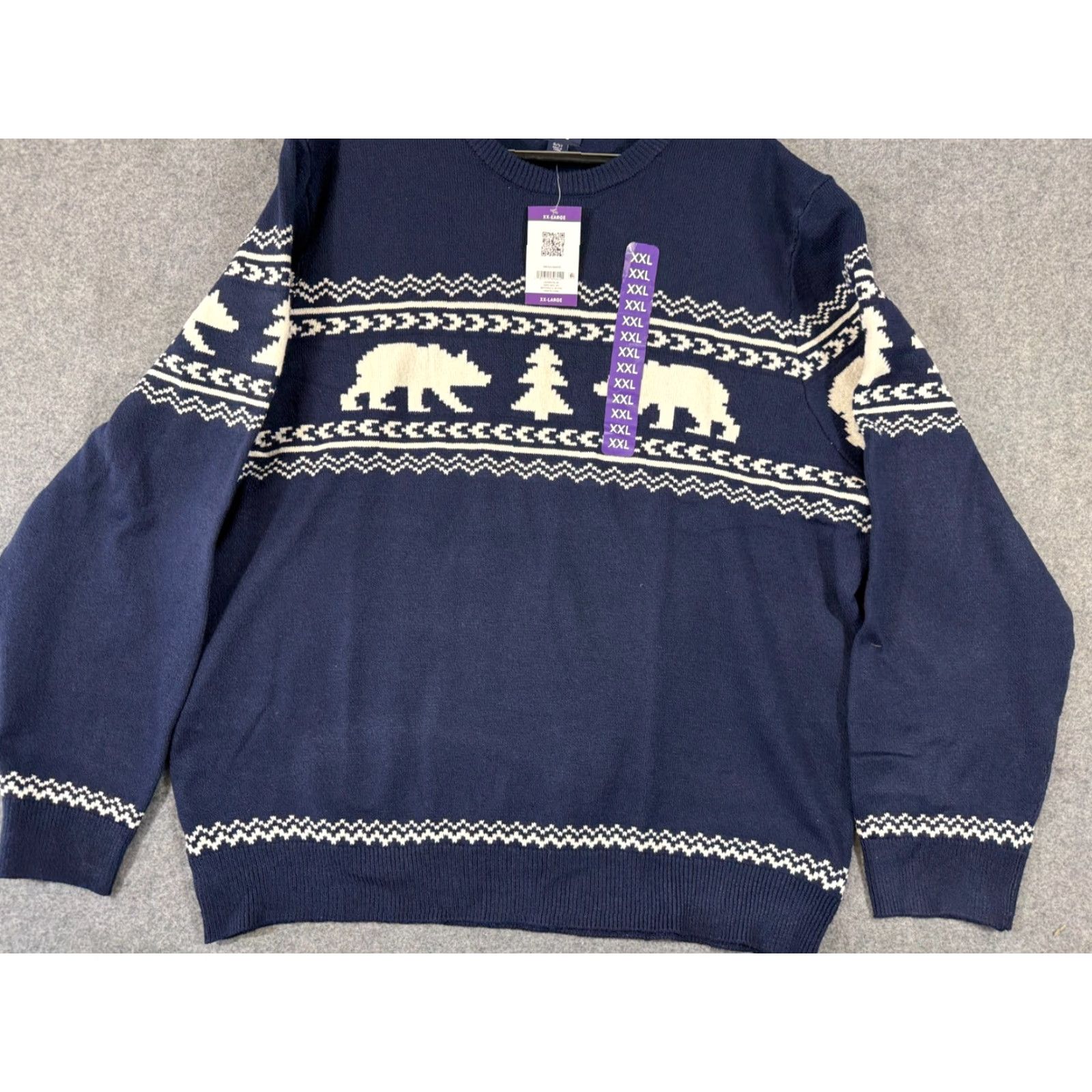 Lands' End Lands' End Sweater Mens 2XL Blue Fair Isle Stretch Polar Bear Pullover Crew Neck NWT Holiday Long Sleeve Christmas Winter Casual Mens Size US XXL / EU 58 / 5 - 4 Thumbnail