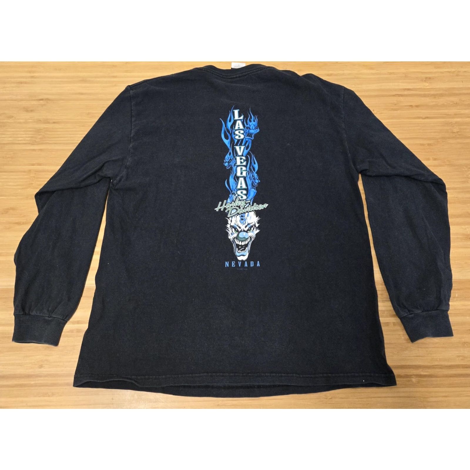 Harley Davidson Harley-Davidson Shirt Mens Large Black Las Vegas Clown Graphic Long Sleeve 2007 USA Size US L / EU 52-54 / 3 - 5 Thumbnail