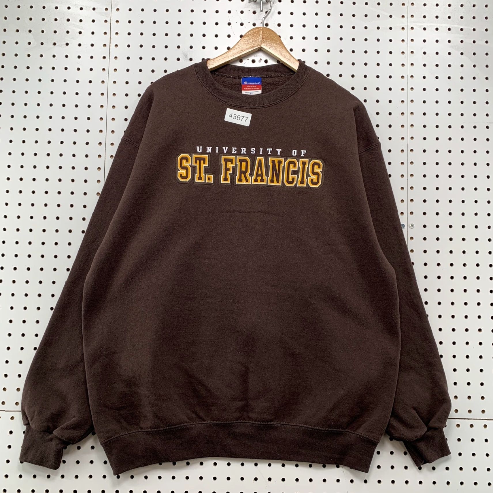 Champion VINTAGE Champion University Sweatshirt Crewneck Mens Large Brown Embroidered Pullover Size US L / EU 52-54 / 3 - 2 Thumbnail