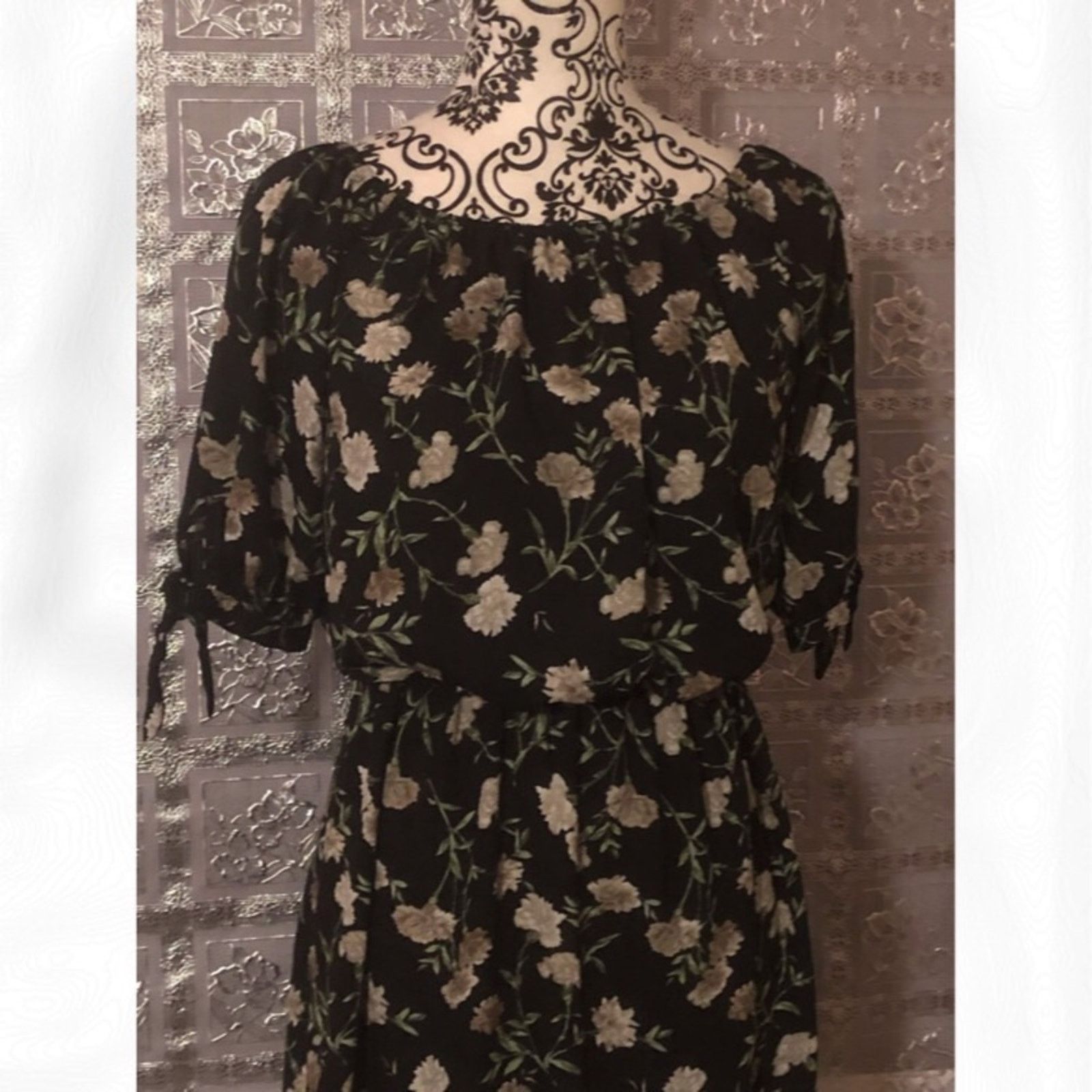 Other Candalite Floral Short Sleeve Tie Sleeve Dress Size M / US 6-8 / IT 42-44 - 3 Thumbnail